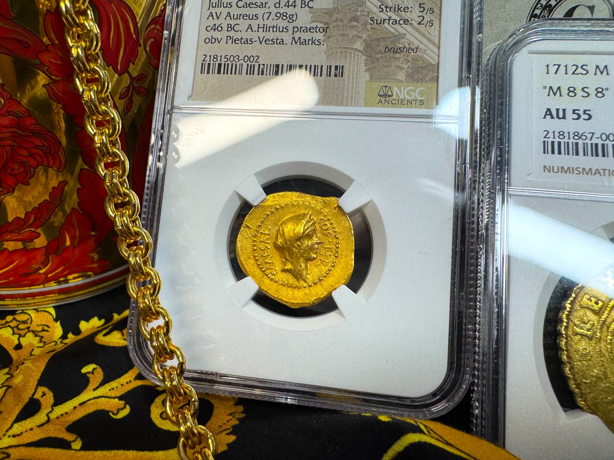 Roman Imperatorial "Julius Caesar" Aureus NGC Ch VF 27
