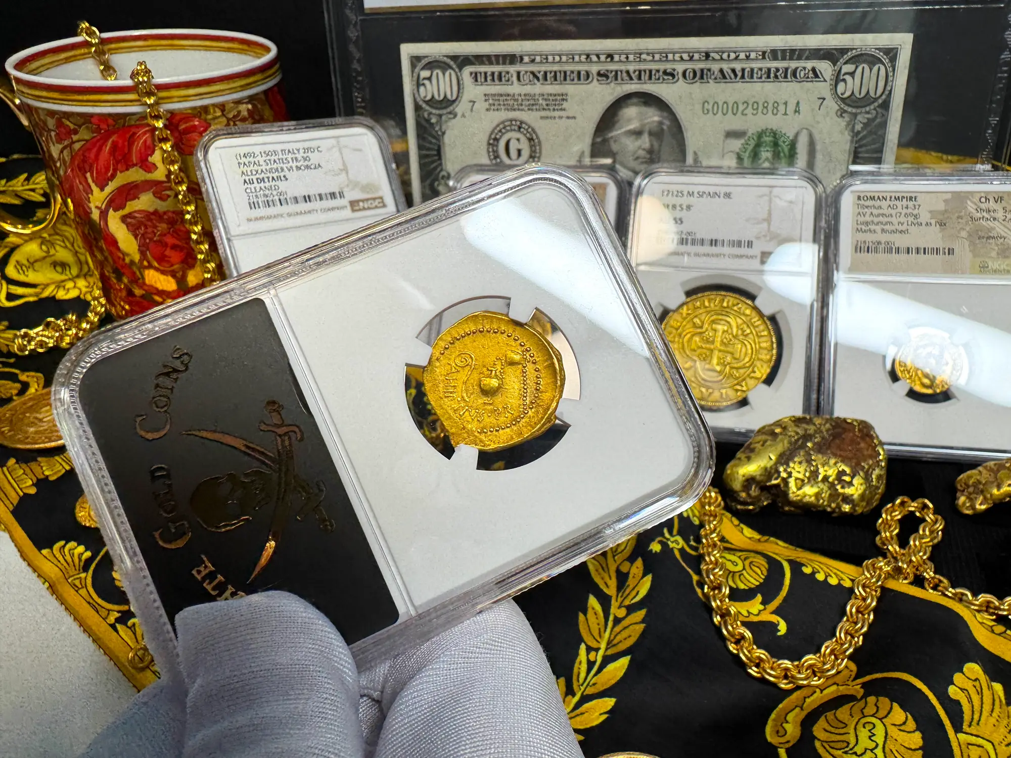 Roman Imperatorial "Julius Caesar" Aureus NGC Ch VF 19