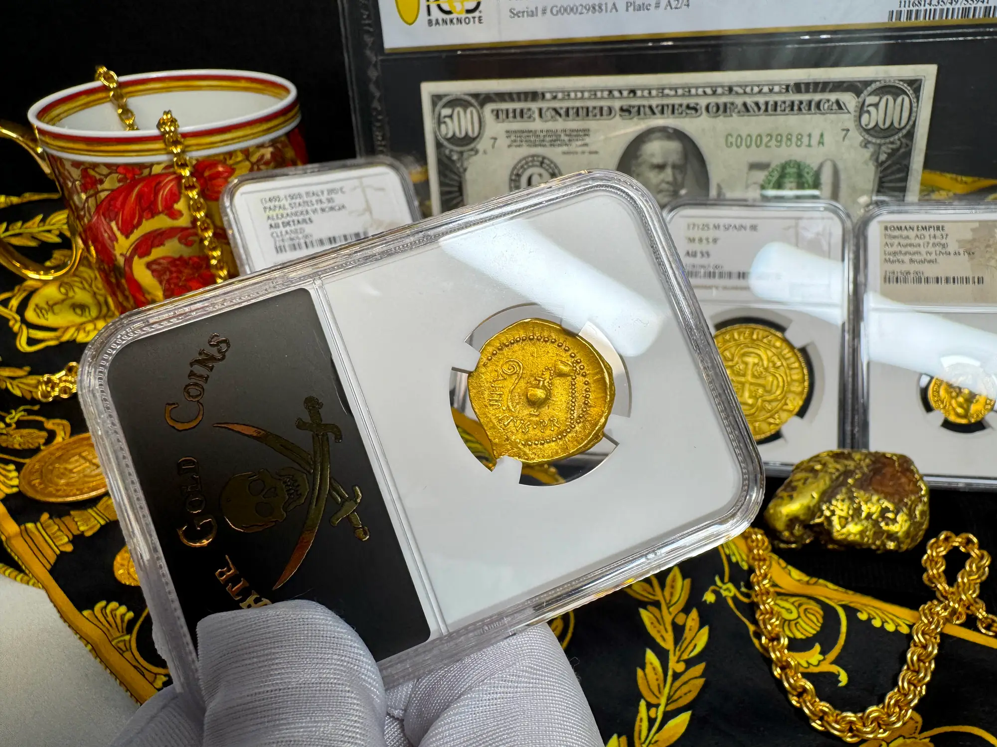 Roman Imperatorial "Julius Caesar" Aureus NGC Ch VF 20