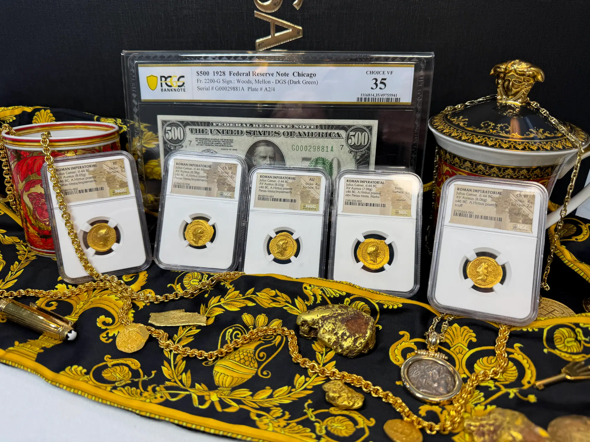 Roman Imperatorial "Julius Caesar" Aureus NGC Ch VF 23