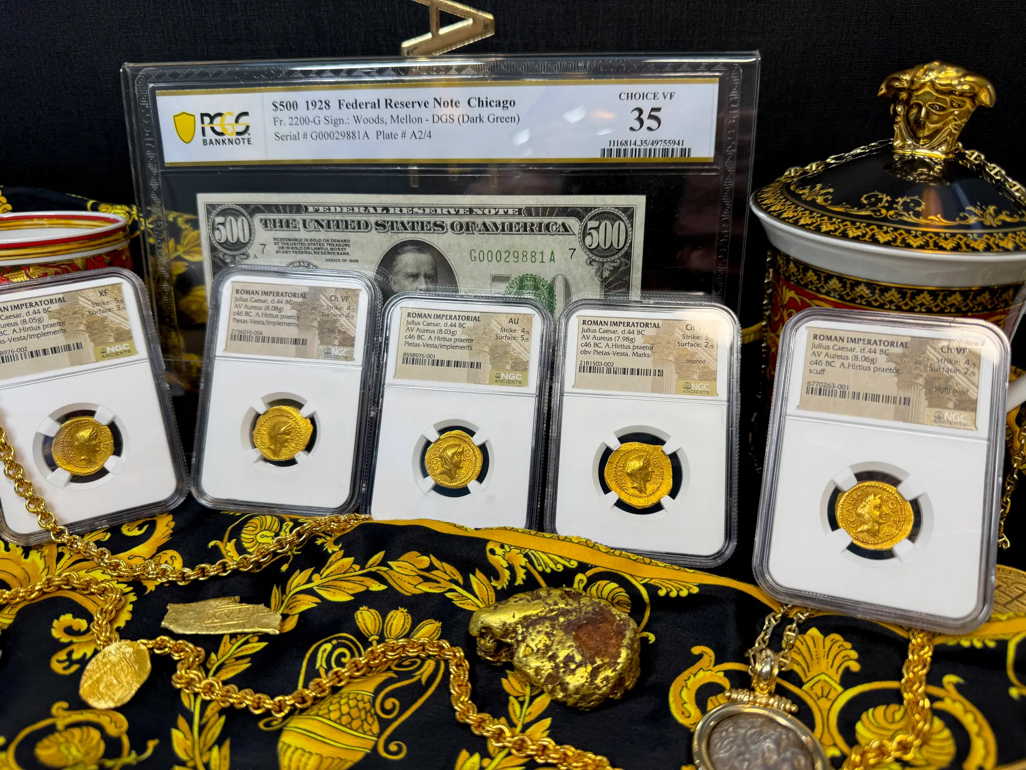 Roman Imperatorial "Julius Caesar" Aureus NGC Ch VF 12