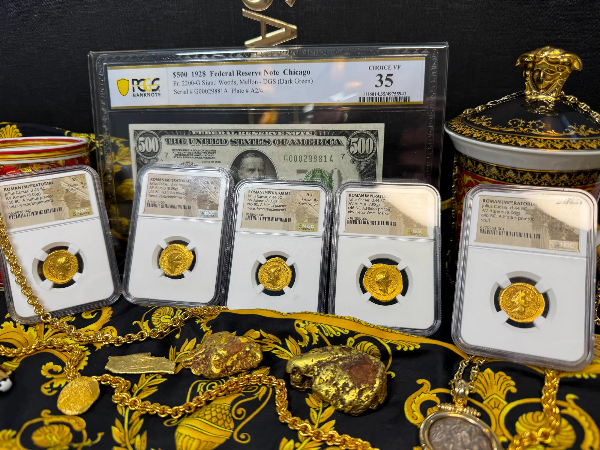 Roman Imperatorial "Julius Caesar" Aureus NGC Ch VF 52