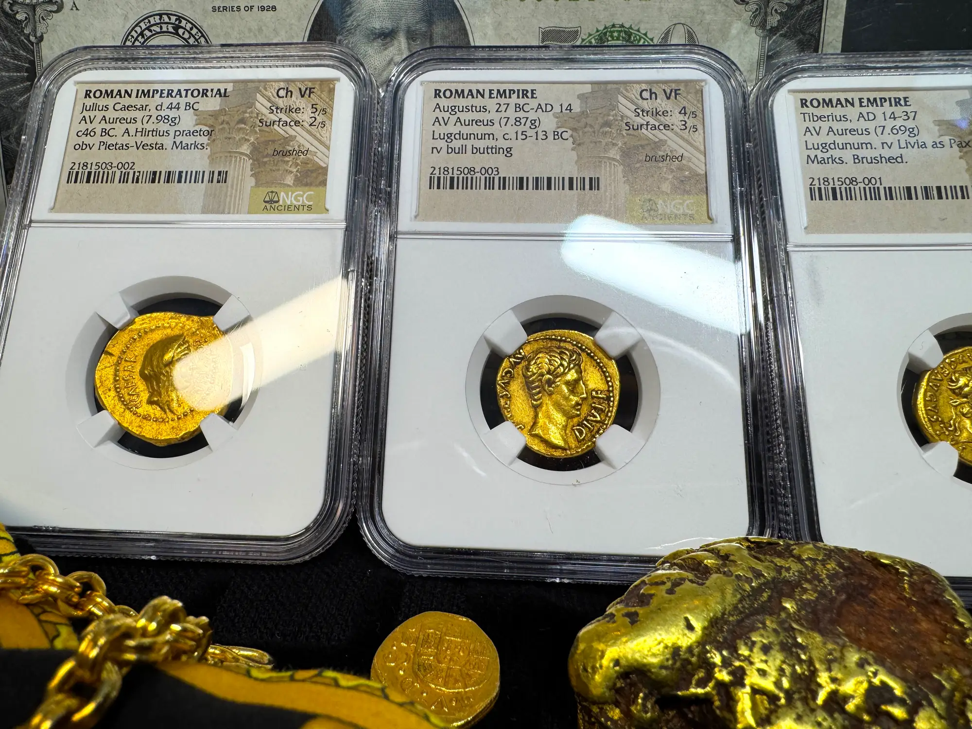 Roman Empire "Augustus | Bull" 27BC Aureus NGC Ch VF 4