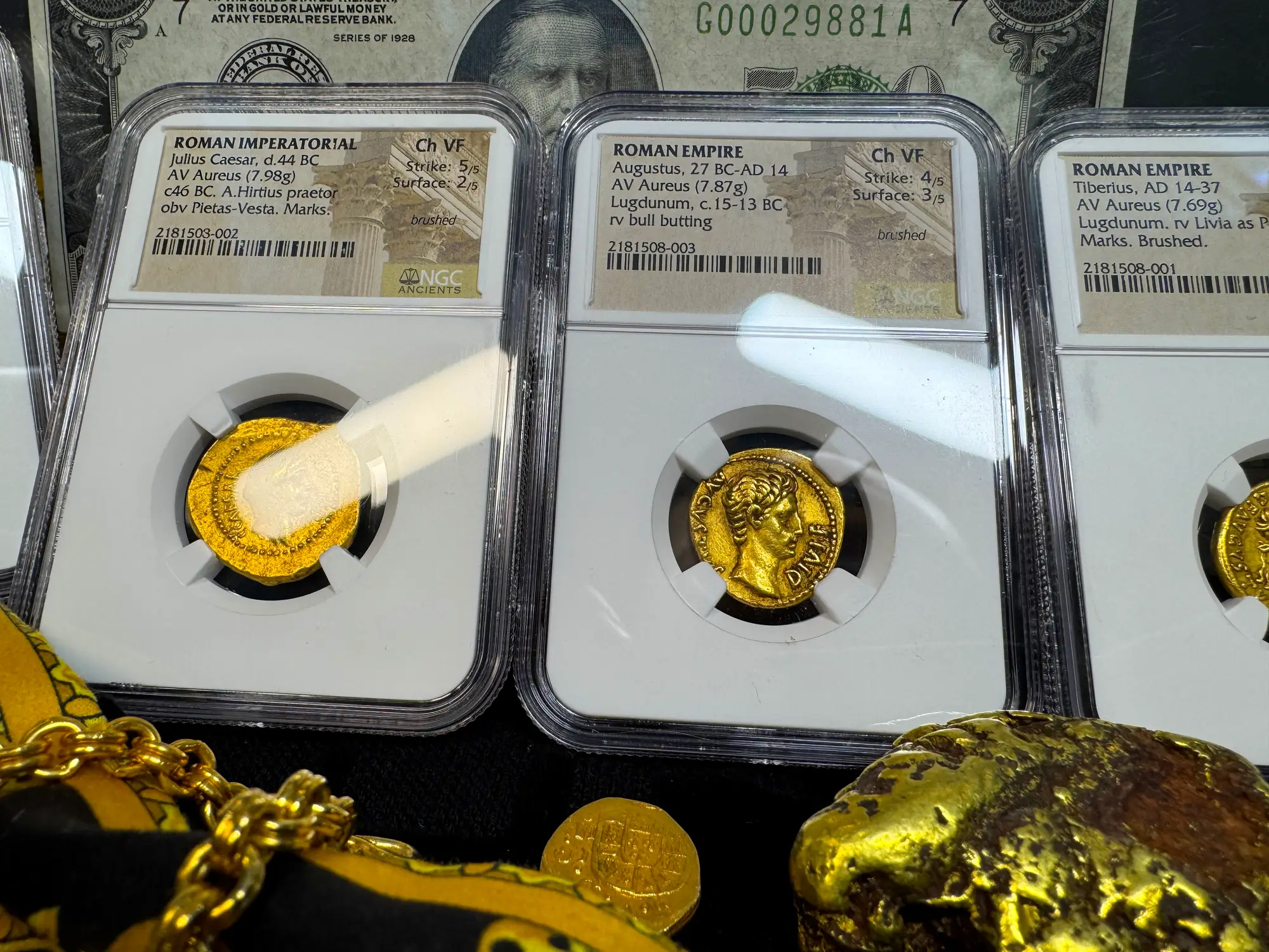 Roman Empire "Augustus | Bull" 27BC Aureus NGC Ch VF 14