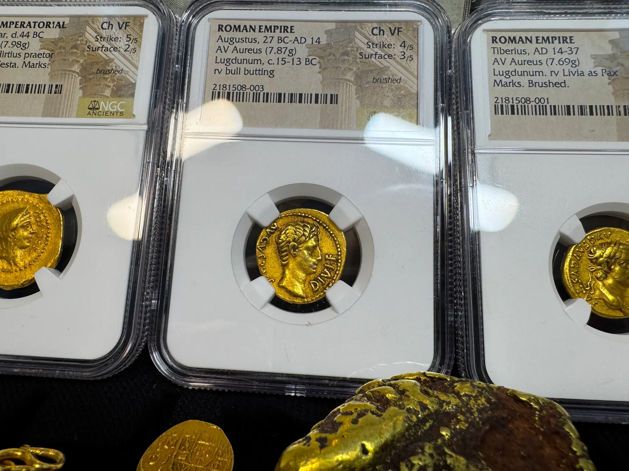 Roman Empire "Augustus | Bull" 27BC Aureus NGC Ch VF 3