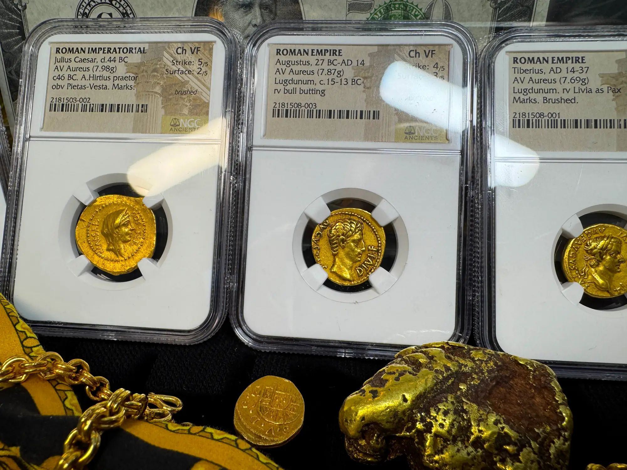 Roman Empire "Augustus | Bull" 27BC Aureus NGC Ch VF 13