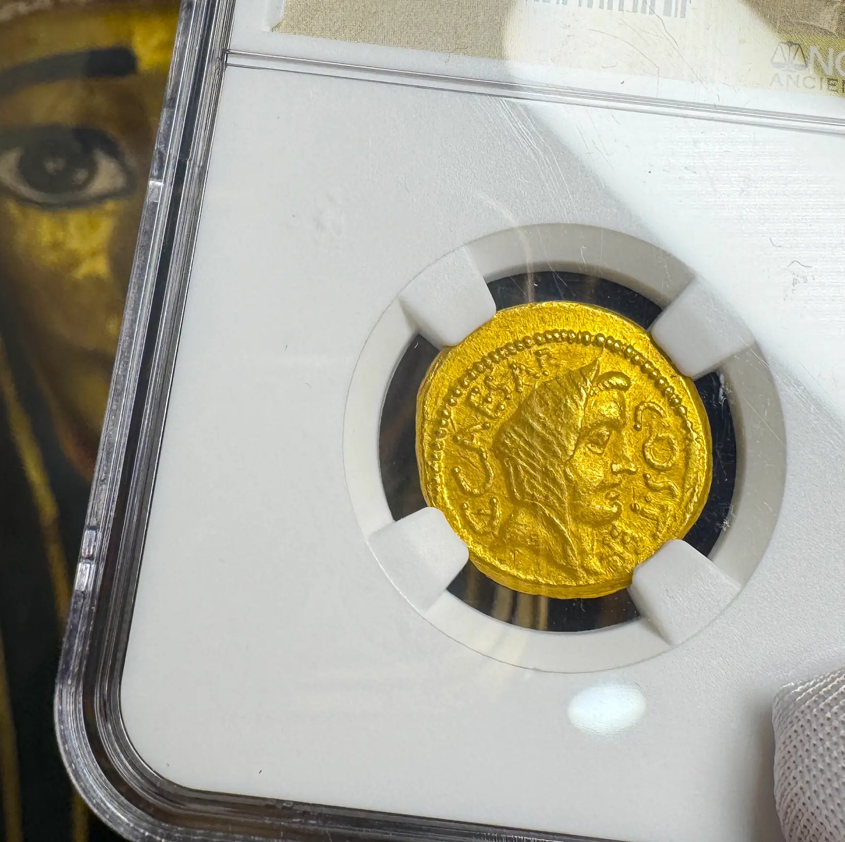 Roman Imperatorial "Julius Caesar" 44BC Aureus NGC Ch XF