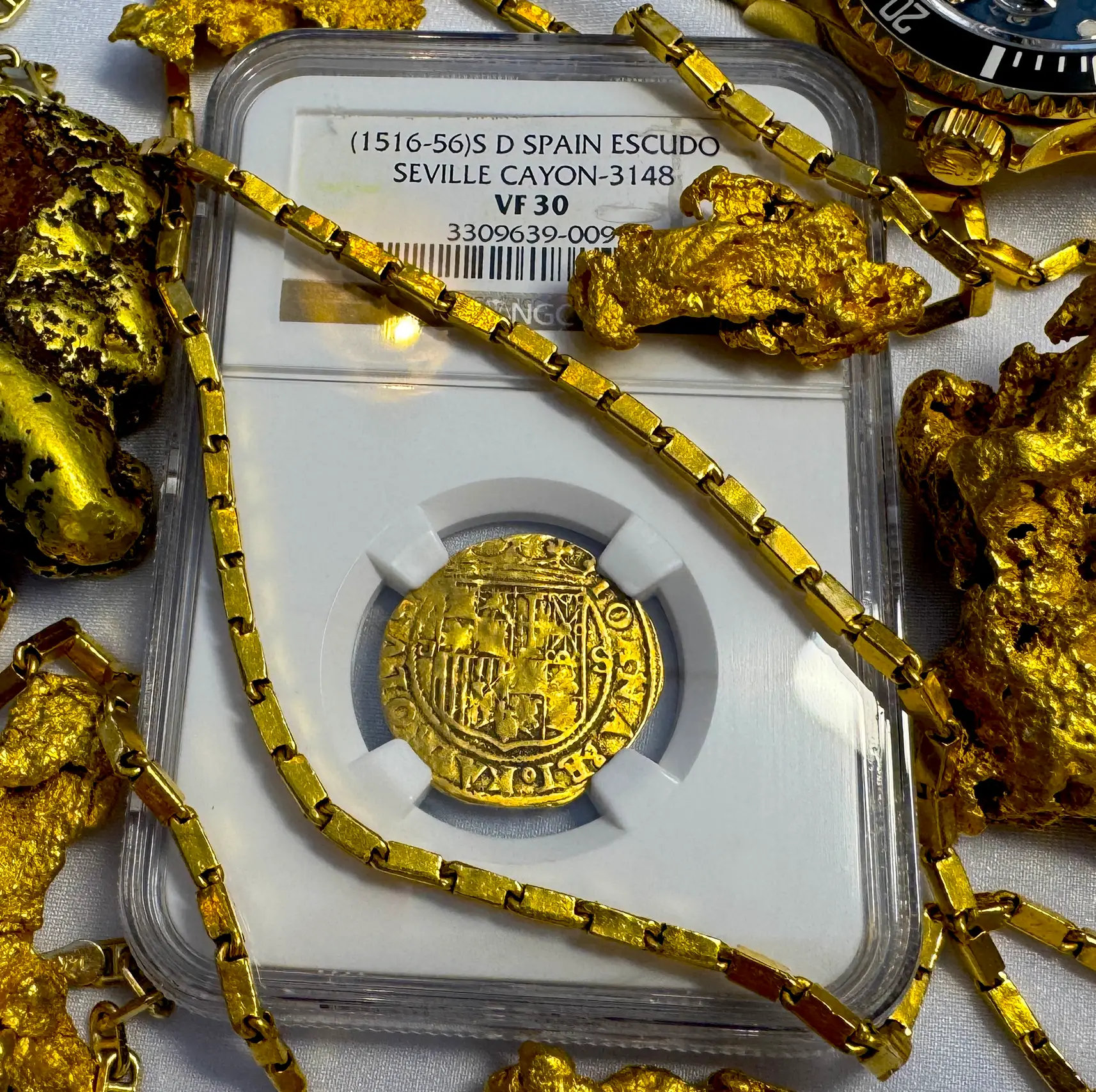 Spain 1 Escudo 1516-56 "Charles & Joanna" NGC 30