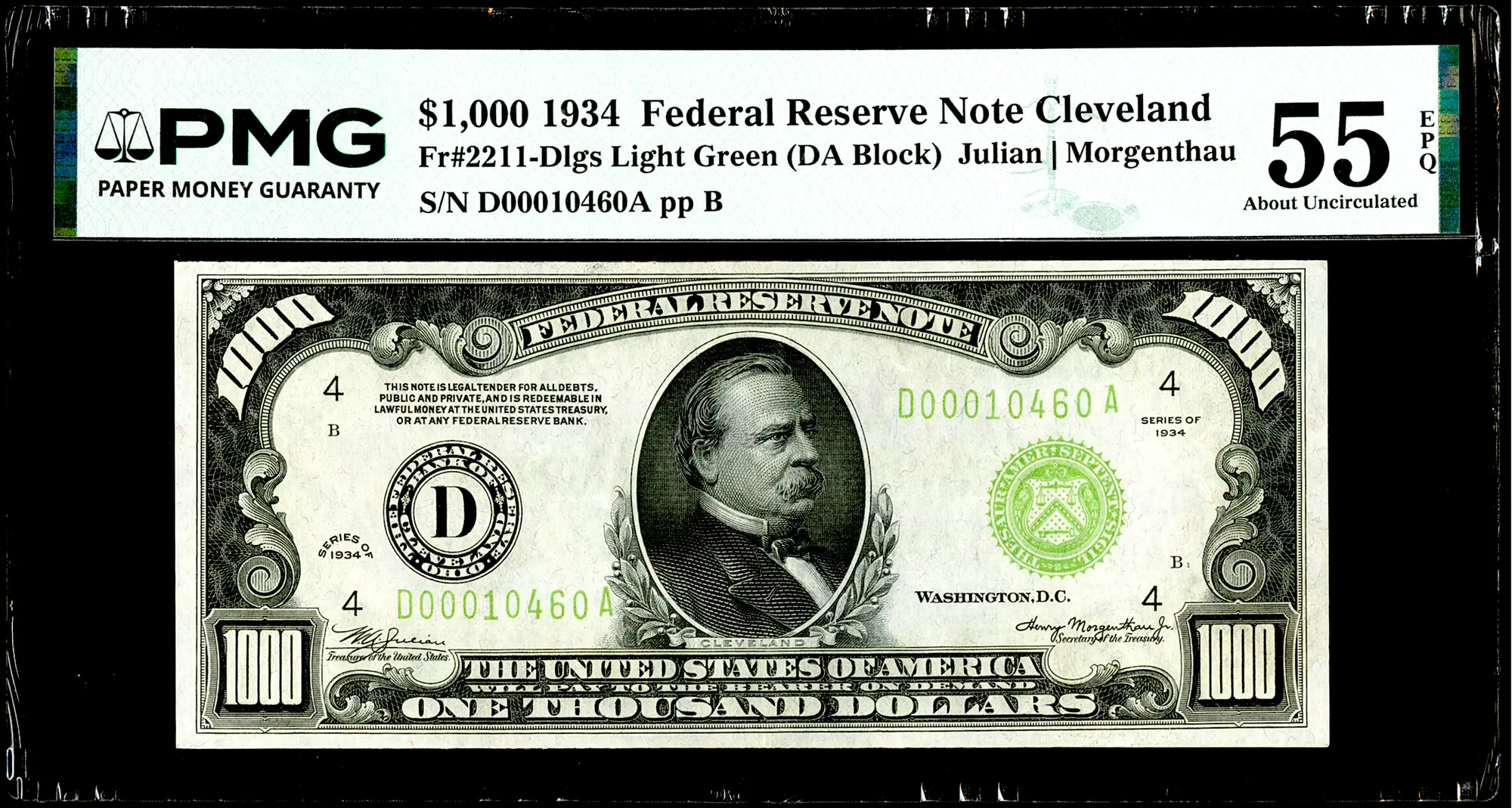 FR 2211-D CLEVELAND $1,000 PMG 55EPQ 3