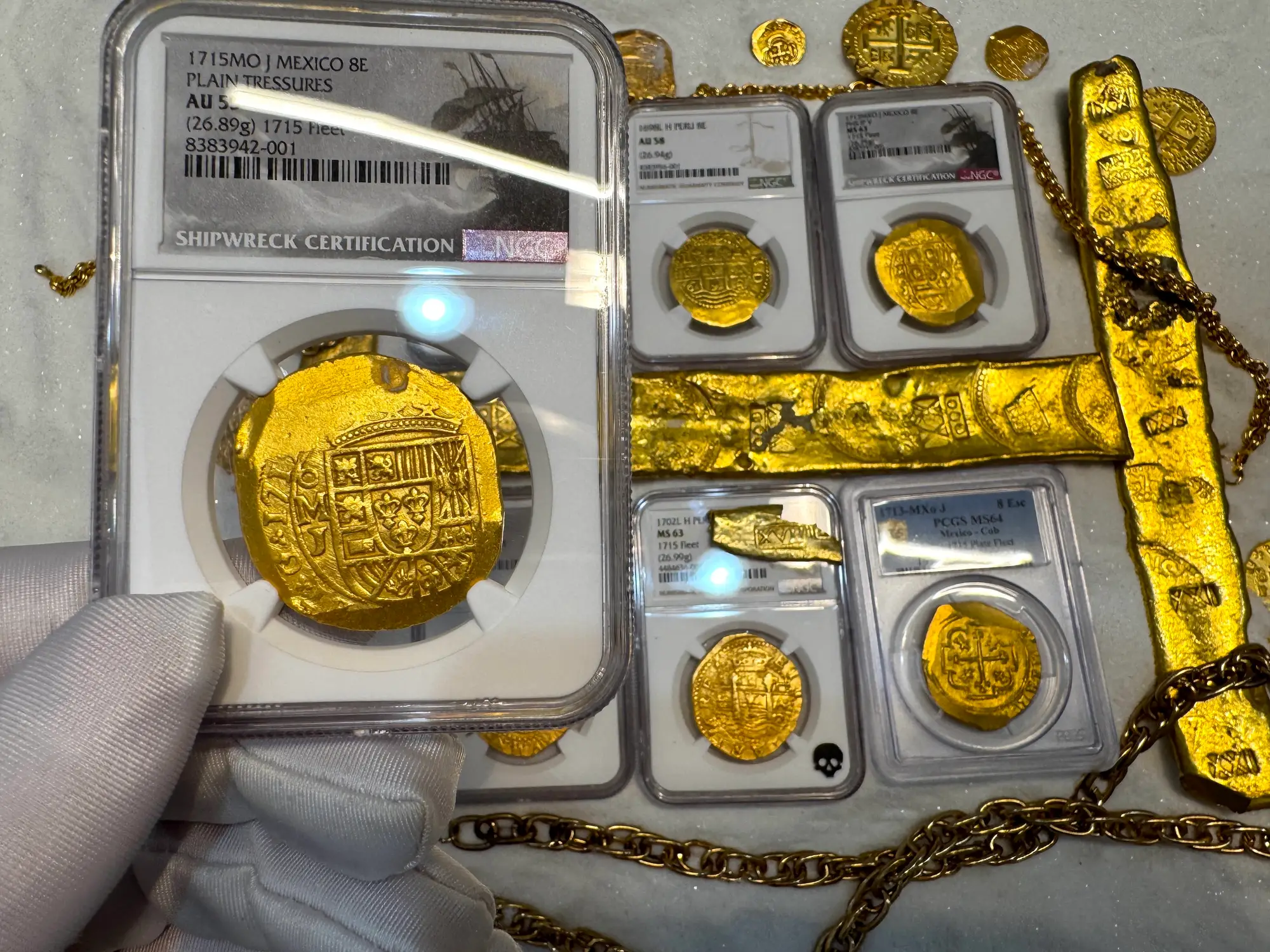 Mexico 8 Escudos 1715 "1715 Fleet Shipwreck" NGC 55 13