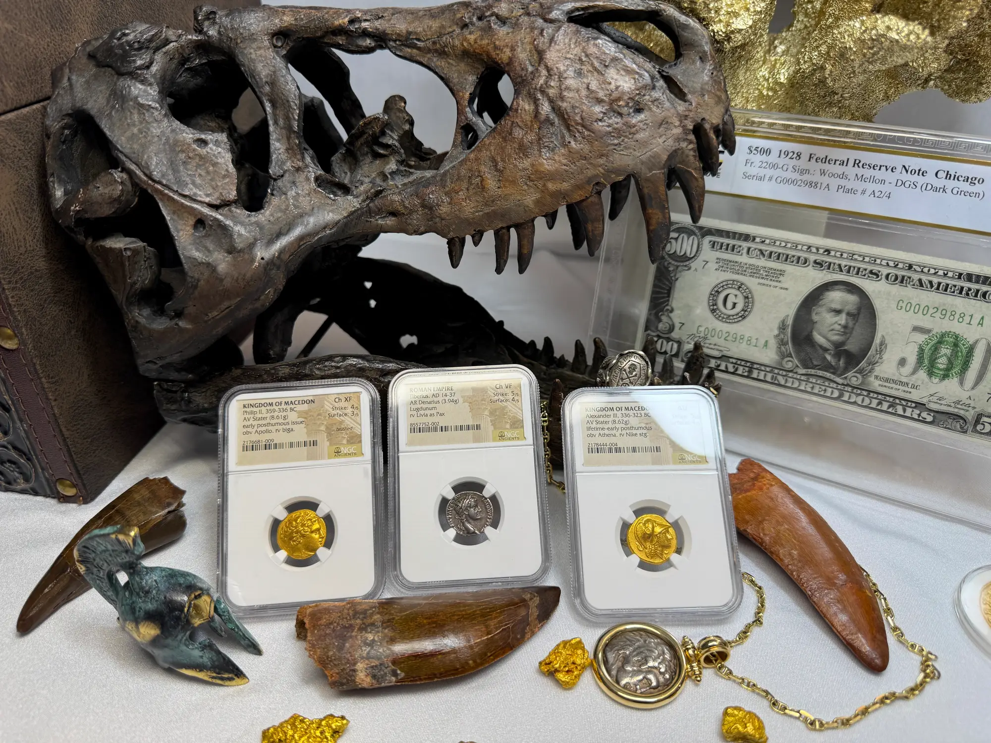 Roman Empire "Tiberius" 14AD Denarius NGC Ch VF 9