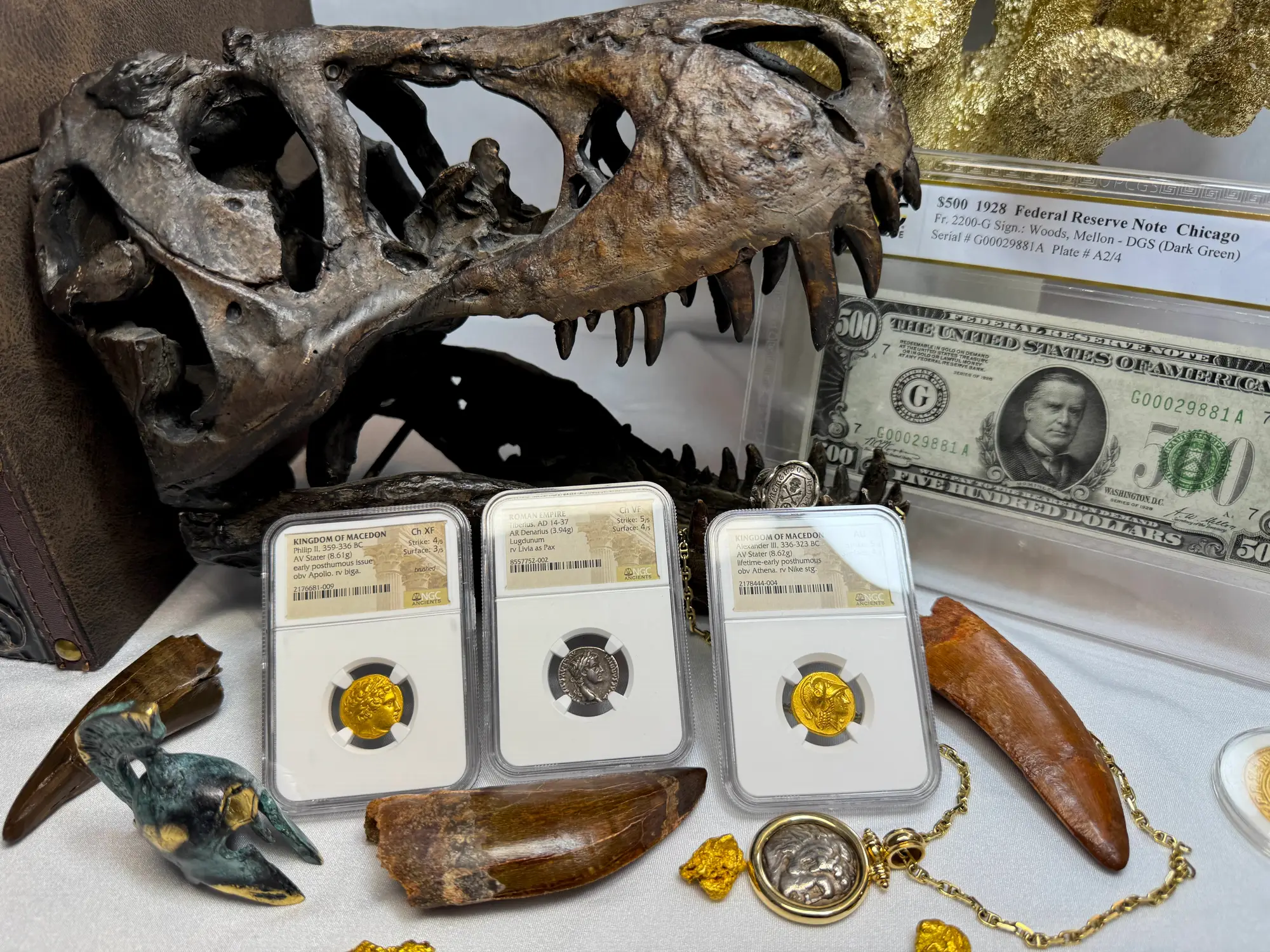 Roman Empire "Tiberius" 14AD Denarius NGC Ch VF 10