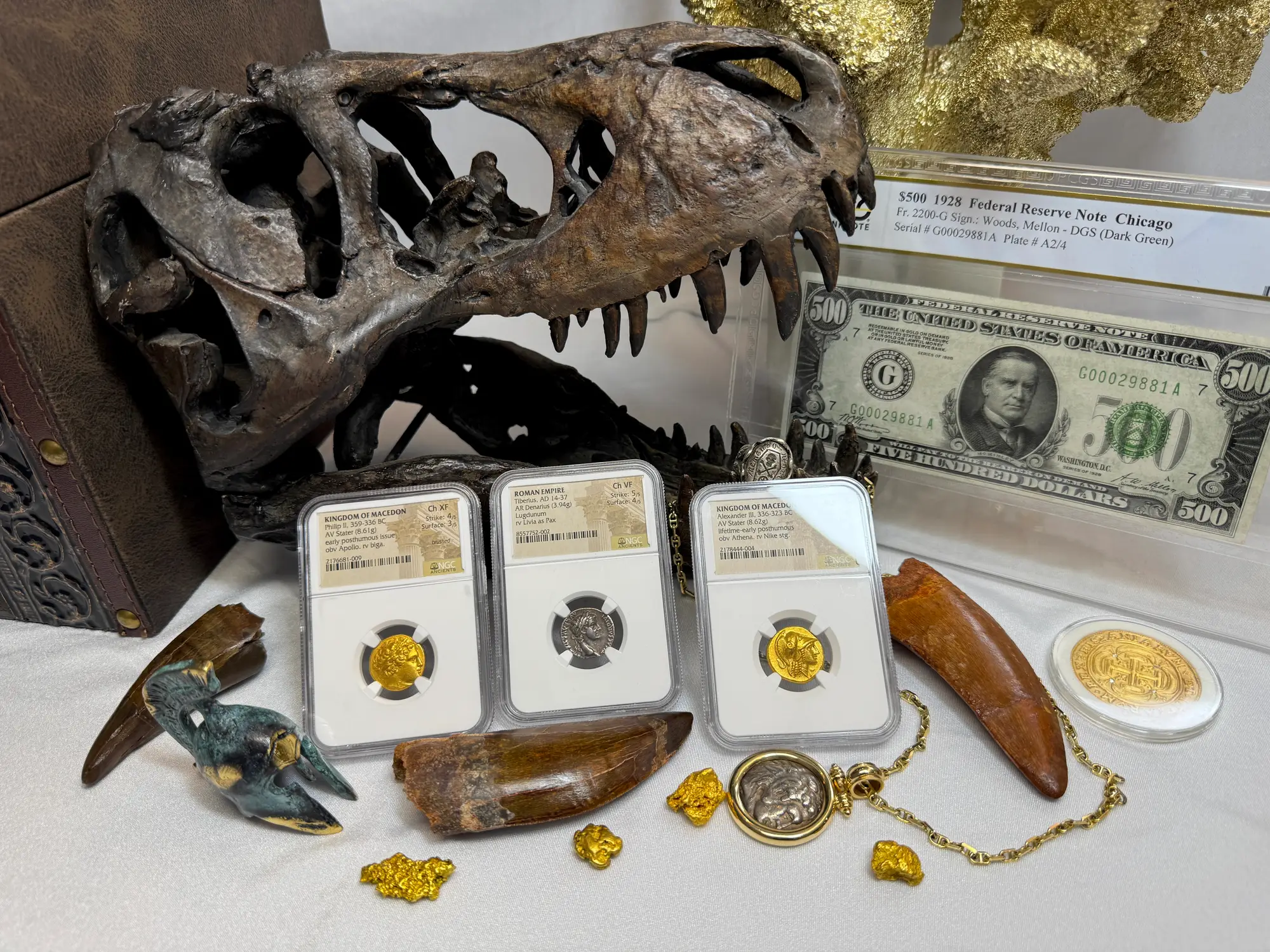 Roman Empire "Tiberius" 14AD Denarius NGC Ch VF 17