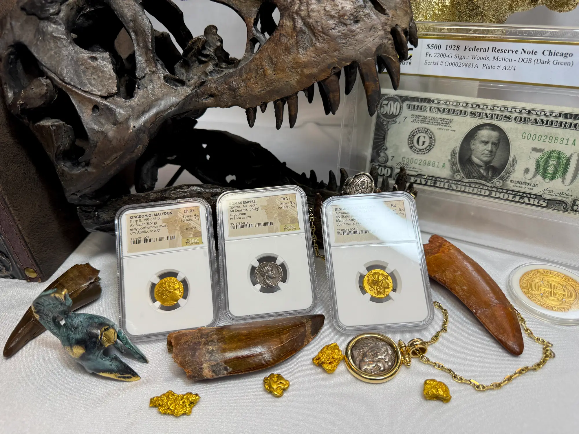 Roman Empire "Tiberius" 14AD Denarius NGC Ch VF 18