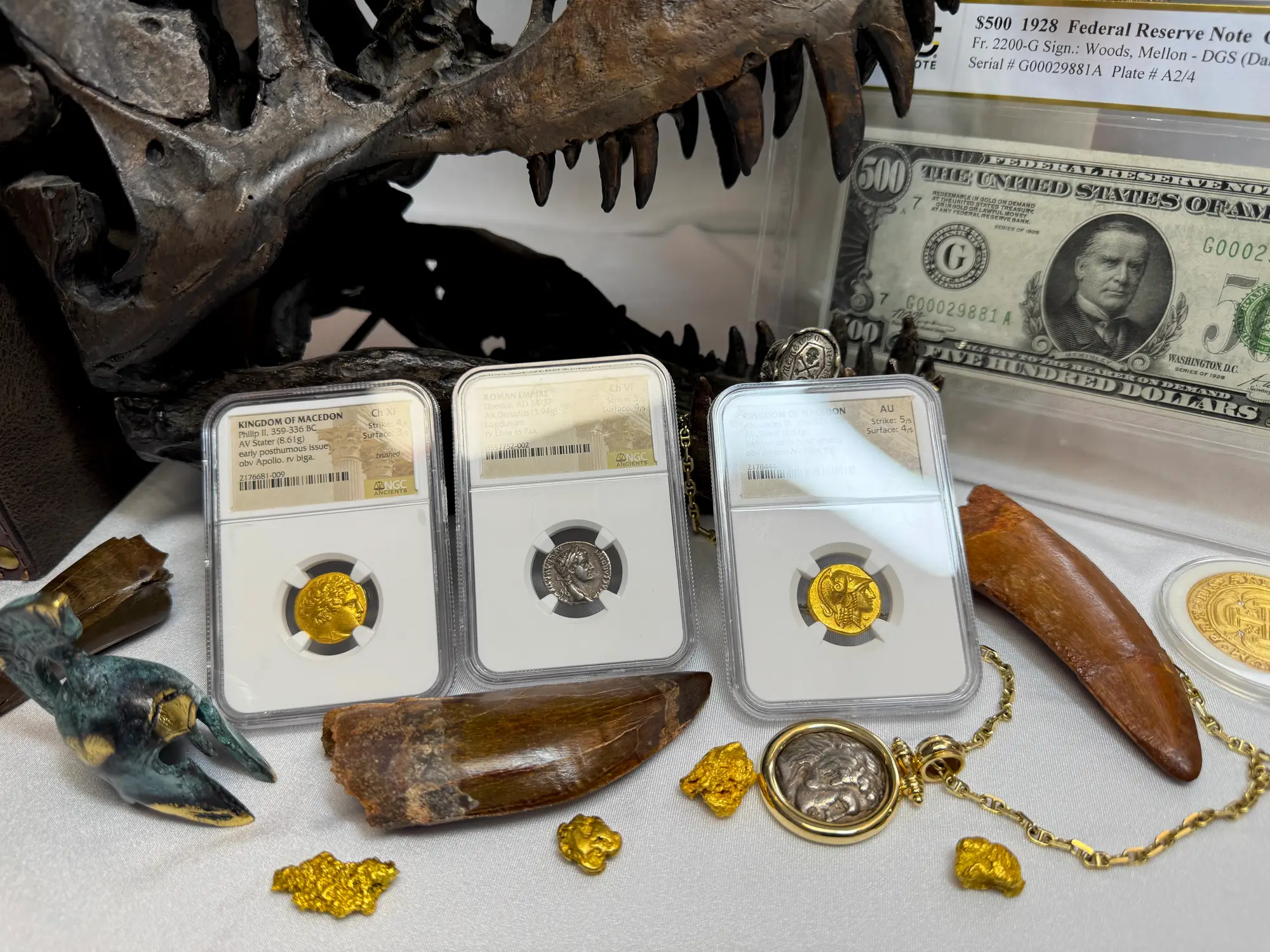 Roman Empire "Tiberius" 14AD Denarius NGC Ch VF 19