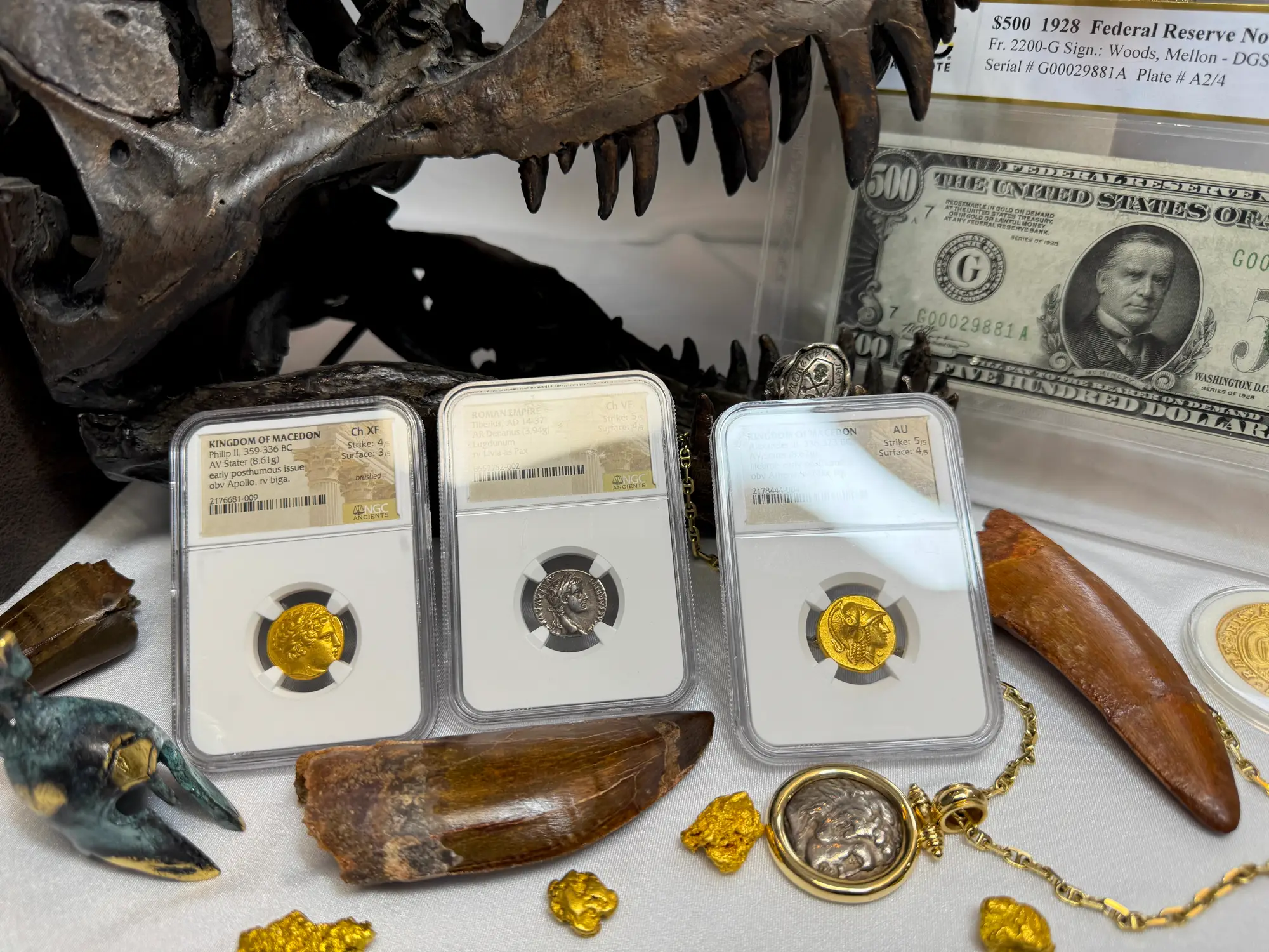 Roman Empire "Tiberius" 14AD Denarius NGC Ch VF 20