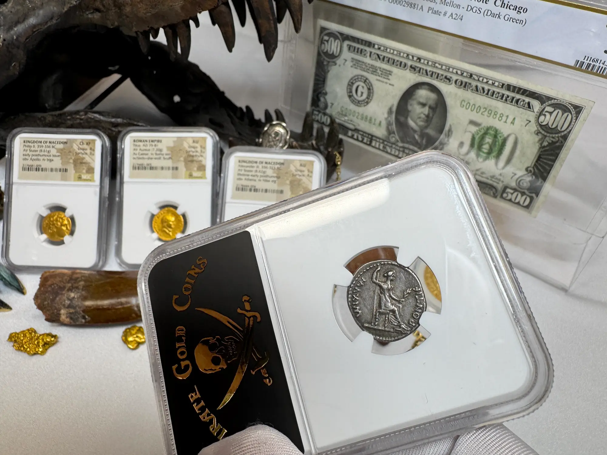 Roman Empire "Tiberius" 14AD Denarius NGC Ch VF 6