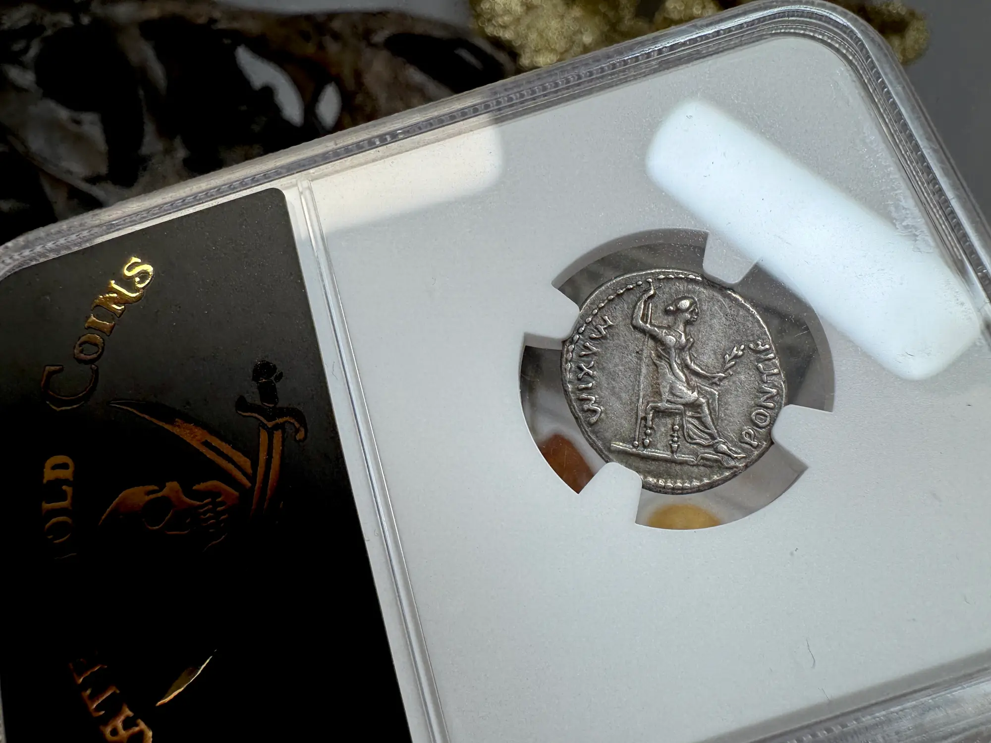 Roman Empire "Tiberius" 14AD Denarius NGC Ch VF 5