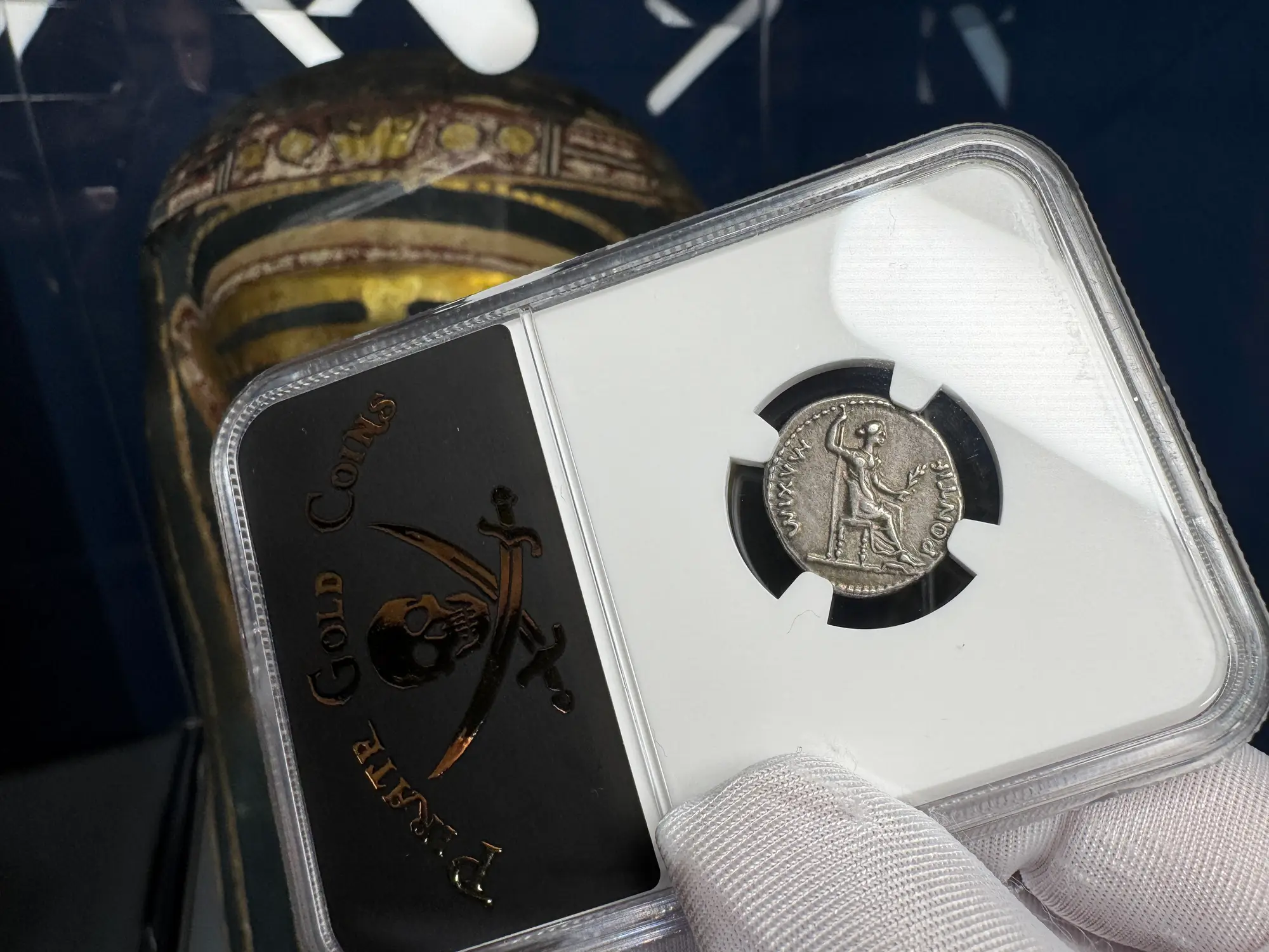 Roman Empire "Tiberius" 14AD Denarius NGC Ch VF 22