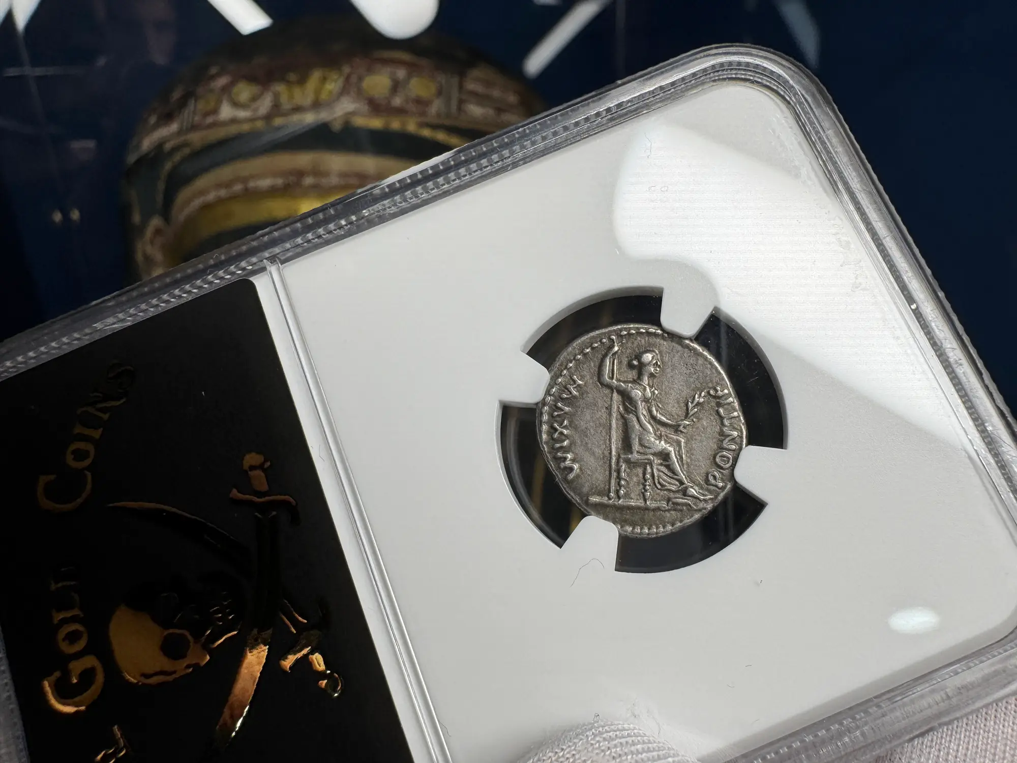 Roman Empire "Tiberius" 14AD Denarius NGC Ch VF 23