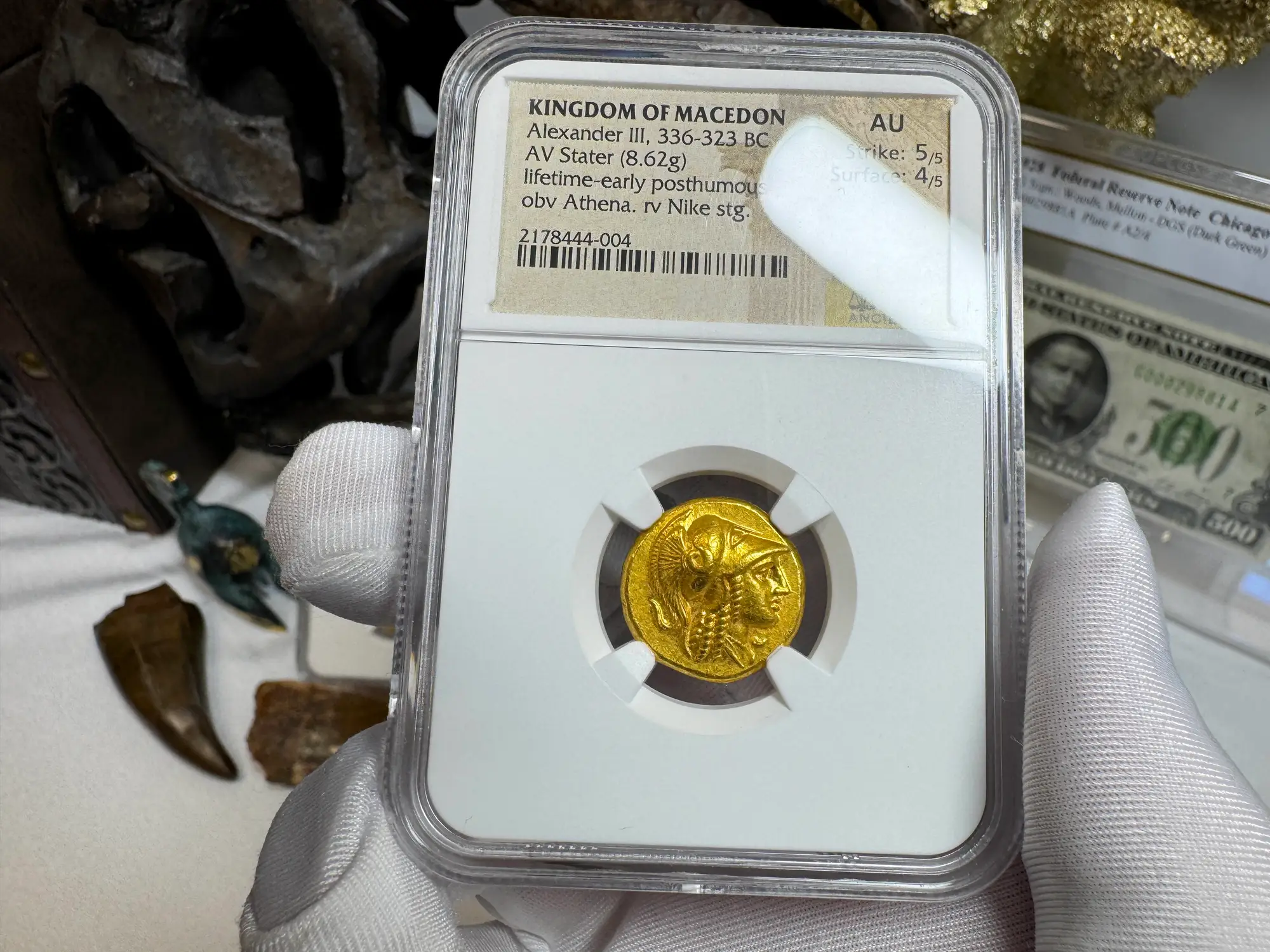 Kingdom of Macedon "Alexander the Great" 336BC Stater NGC AU 5x4 Gorgeous! 25