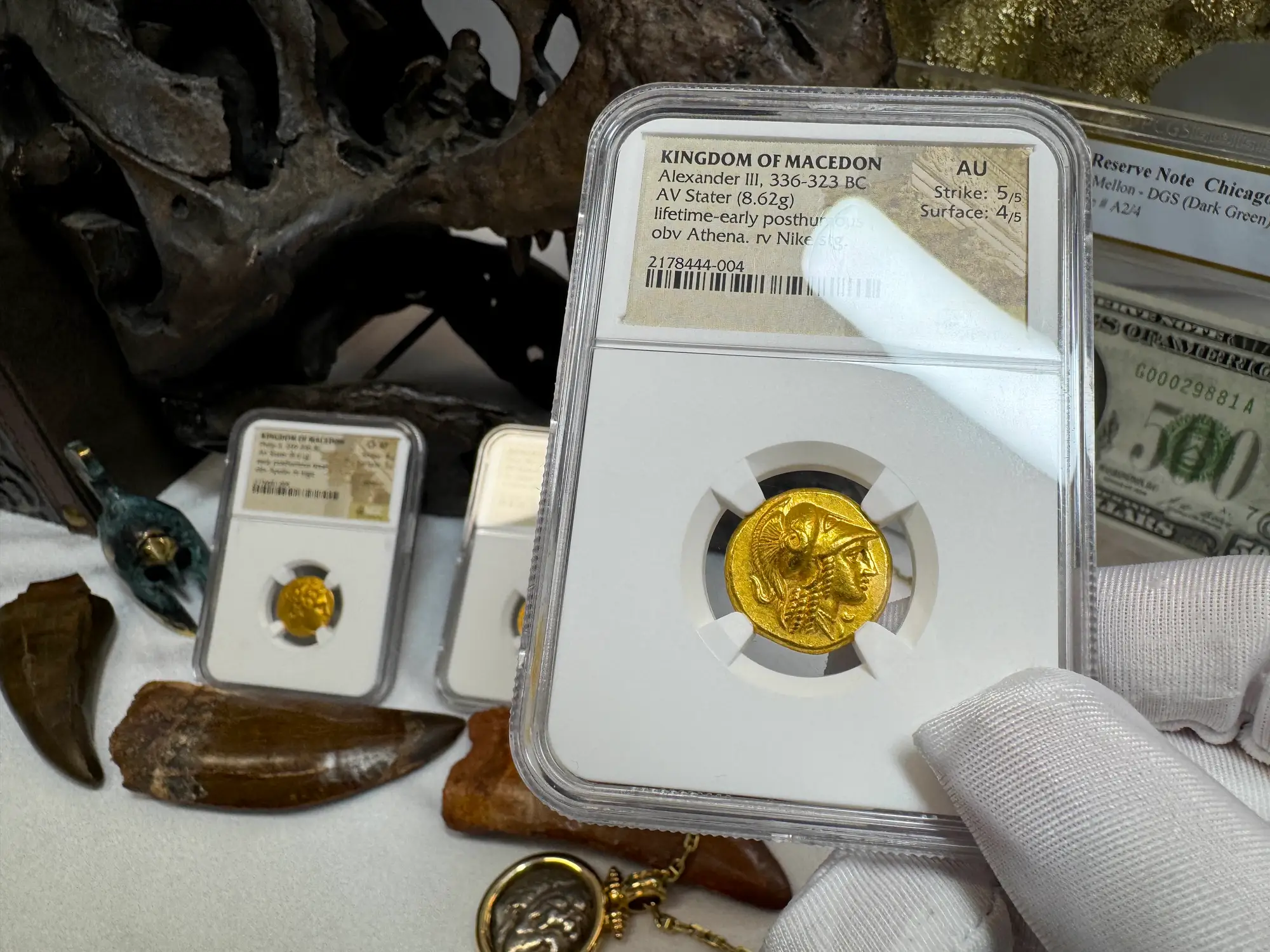 Kingdom of Macedon "Alexander the Great" 336BC Stater NGC AU 5x4 Gorgeous! 37