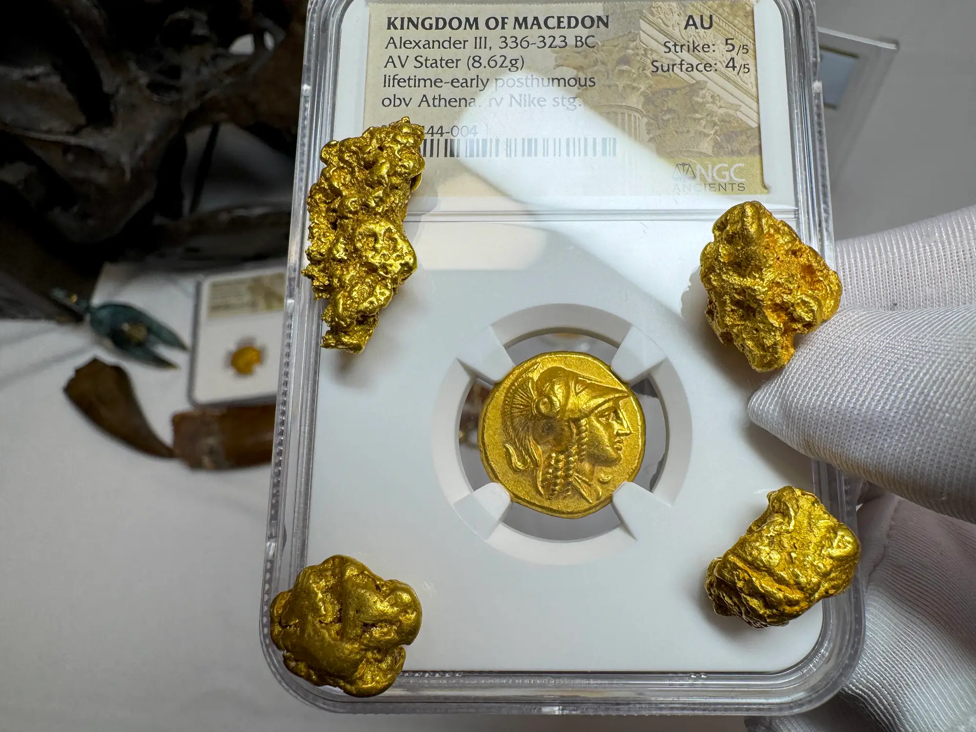 Kingdom of Macedon "Alexander the Great" 336BC Stater NGC AU 5x4 Gorgeous! 13