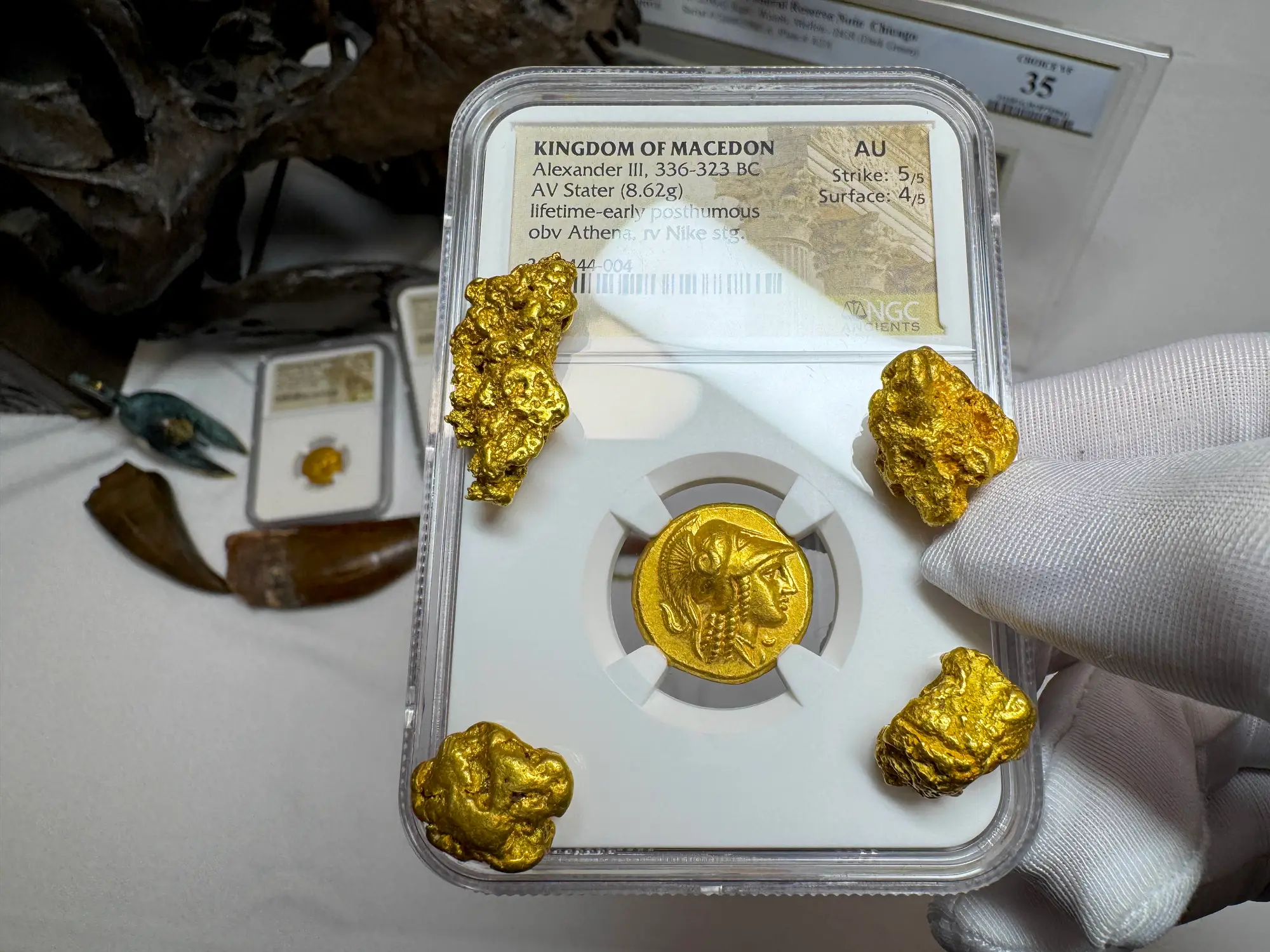 Kingdom of Macedon "Alexander the Great" 336BC Stater NGC AU 5x4 Gorgeous! 34