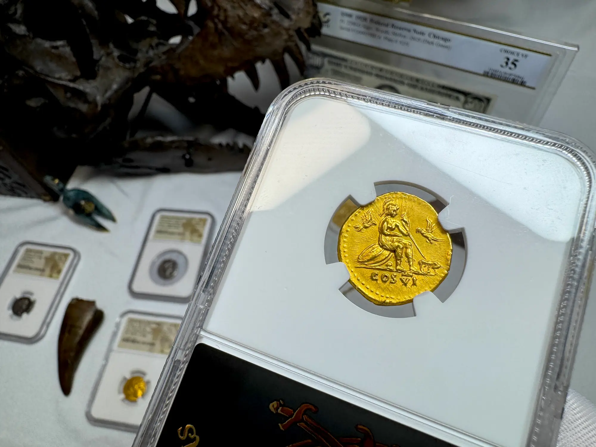 Roman Empire "Titus" 79AD Aureus NGC AU 5x3 Fine Style 6