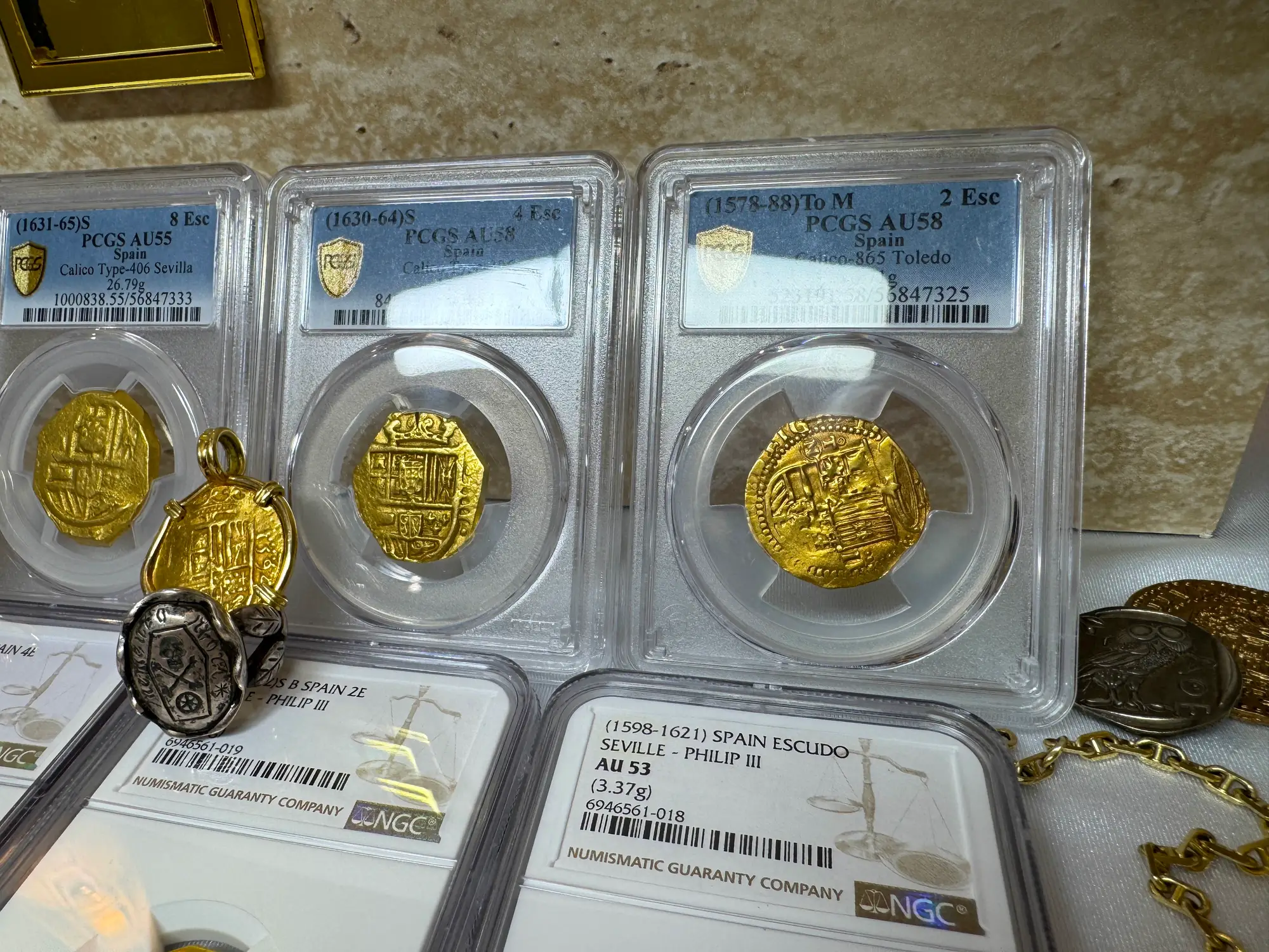 Spain 2 Escudos 1578-88 "Toledo" PCGS 58 4