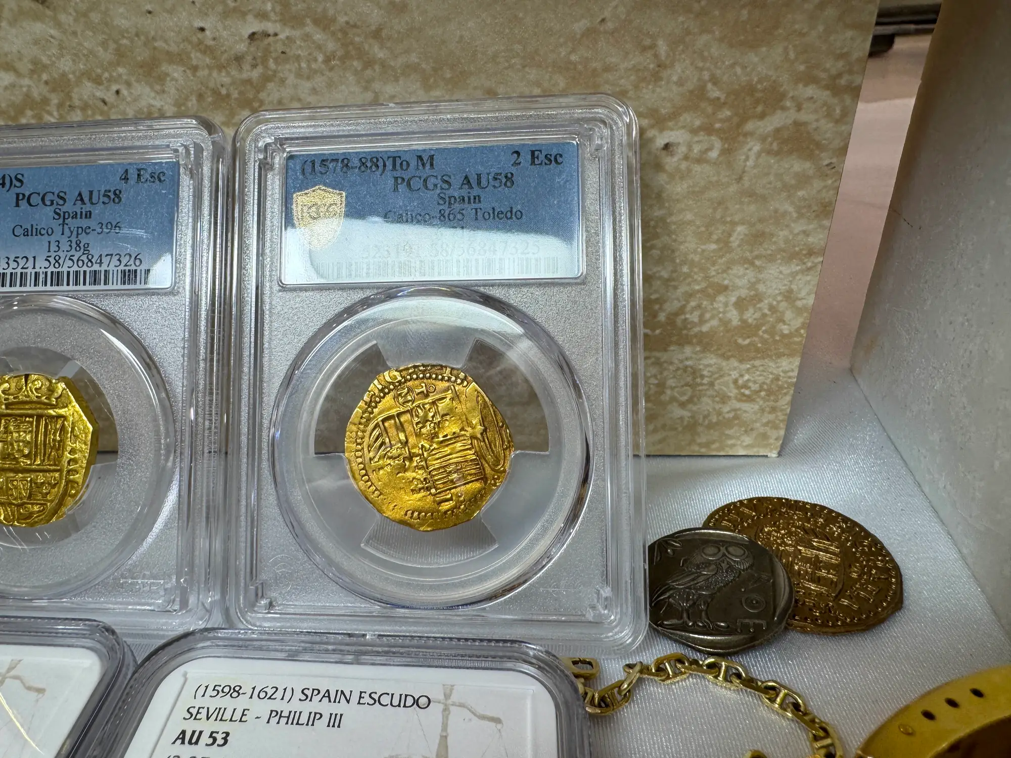 Spain 2 Escudos 1578-88 "Toledo" PCGS 58 13