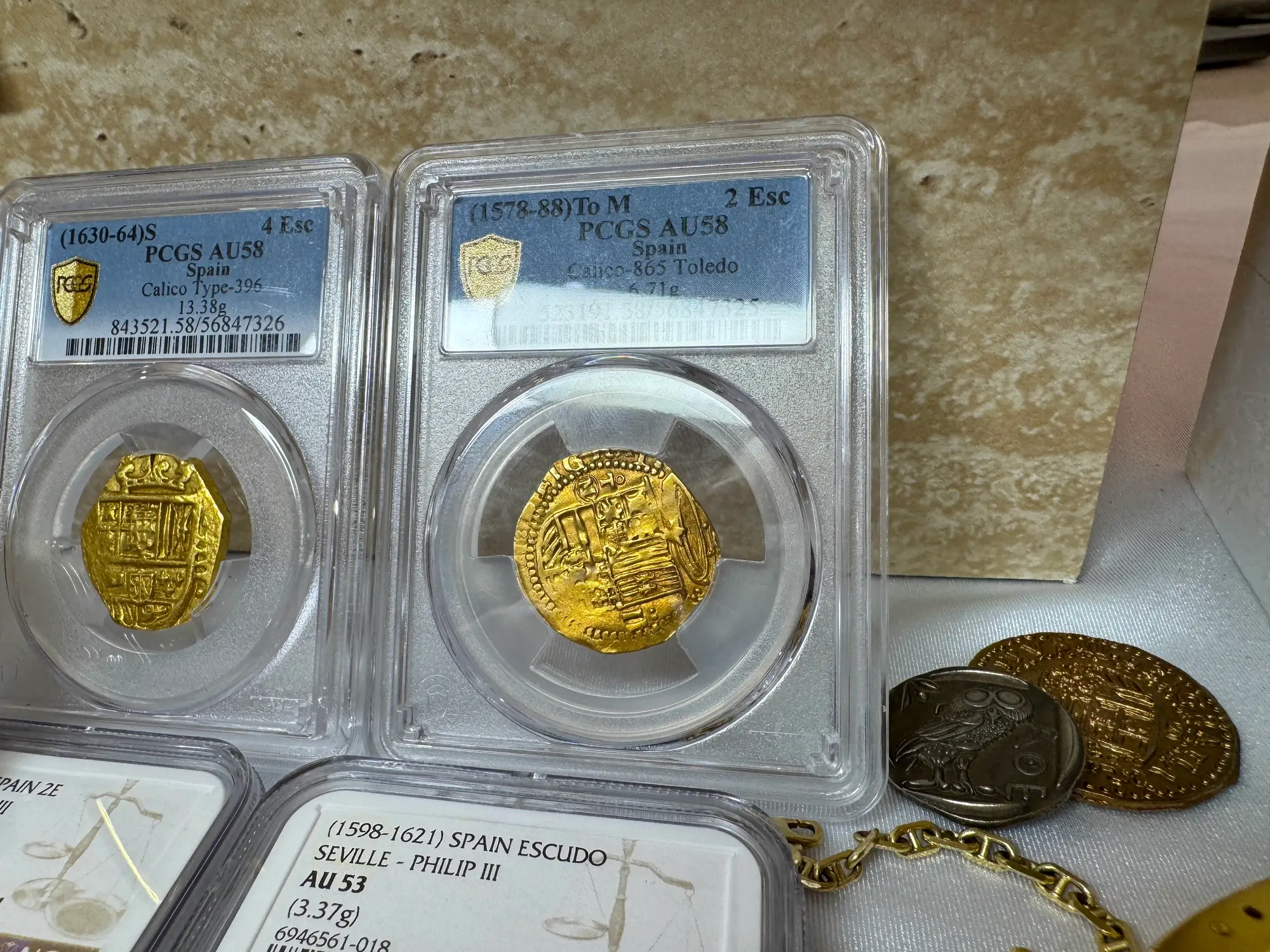 Spain 2 Escudos 1578-88 "Toledo" PCGS 58 14