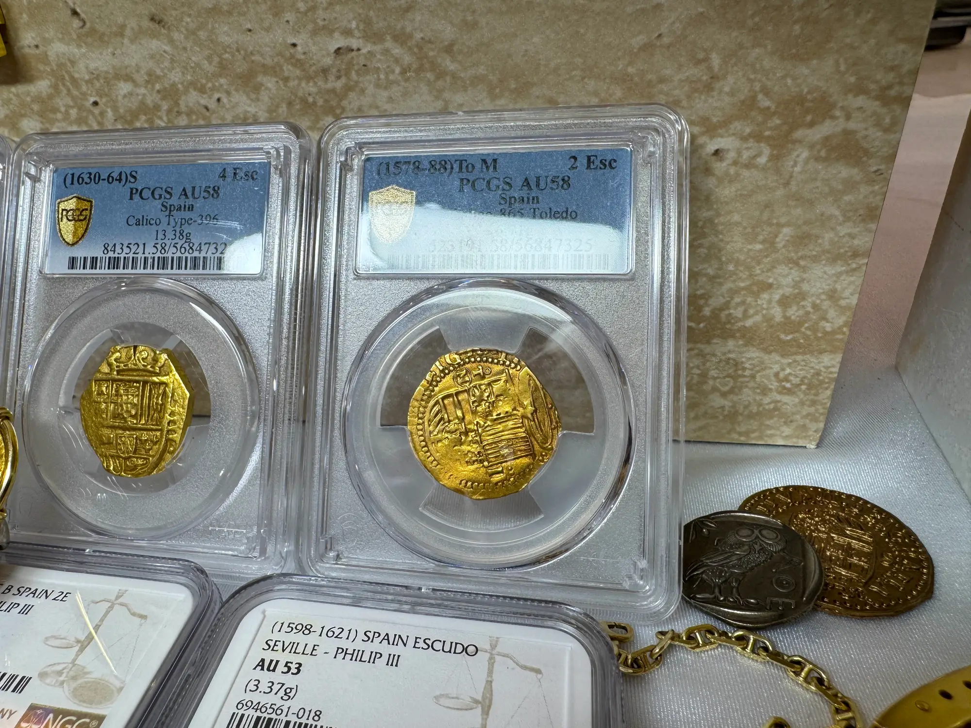 Spain 2 Escudos 1578-88 "Toledo" PCGS 58 15