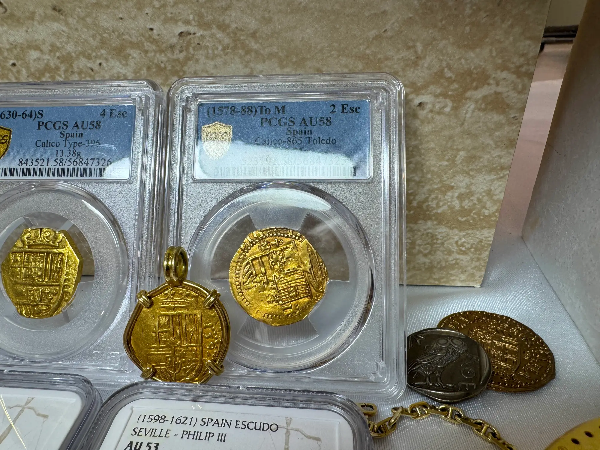 Spain 2 Escudos 1578-88 "Toledo" PCGS 58 16