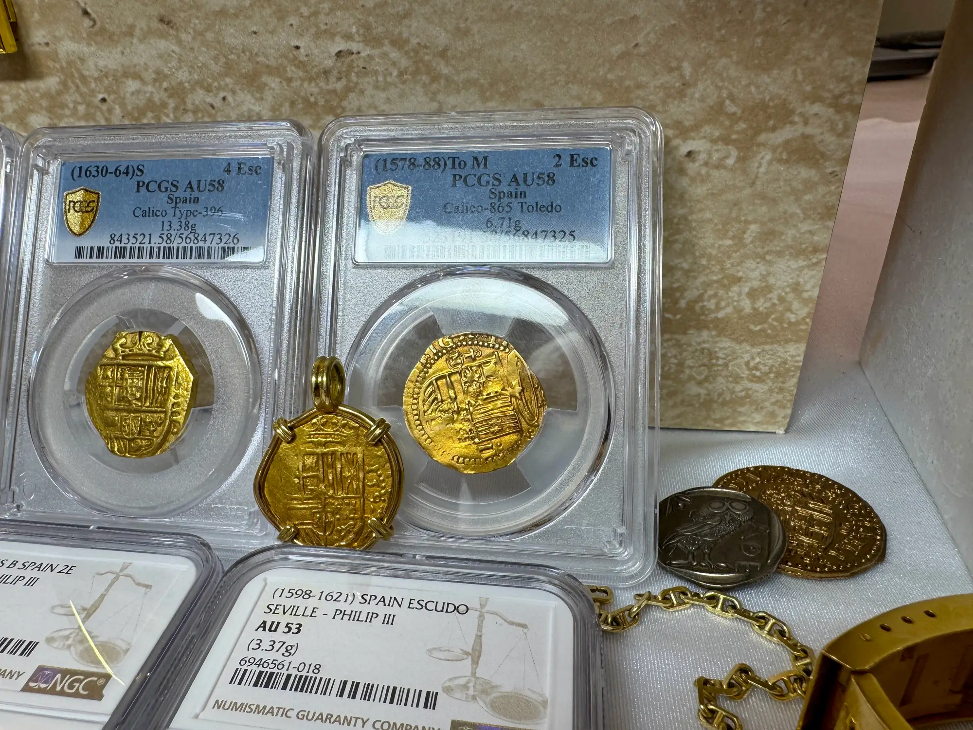 Spain 2 Escudos 1578-88 "Toledo" PCGS 58 19