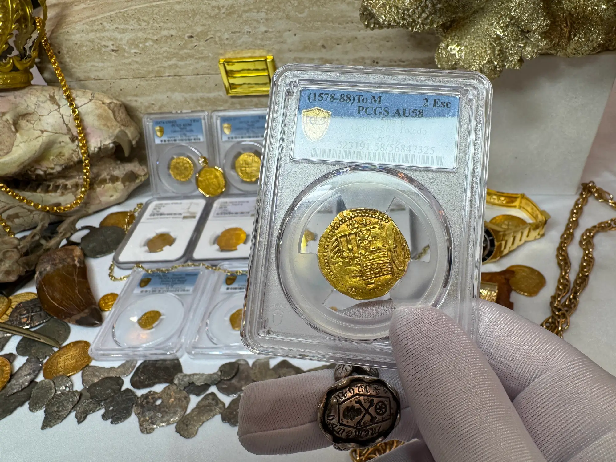 Spain 2 Escudos 1578-88 "Toledo" PCGS 58 20