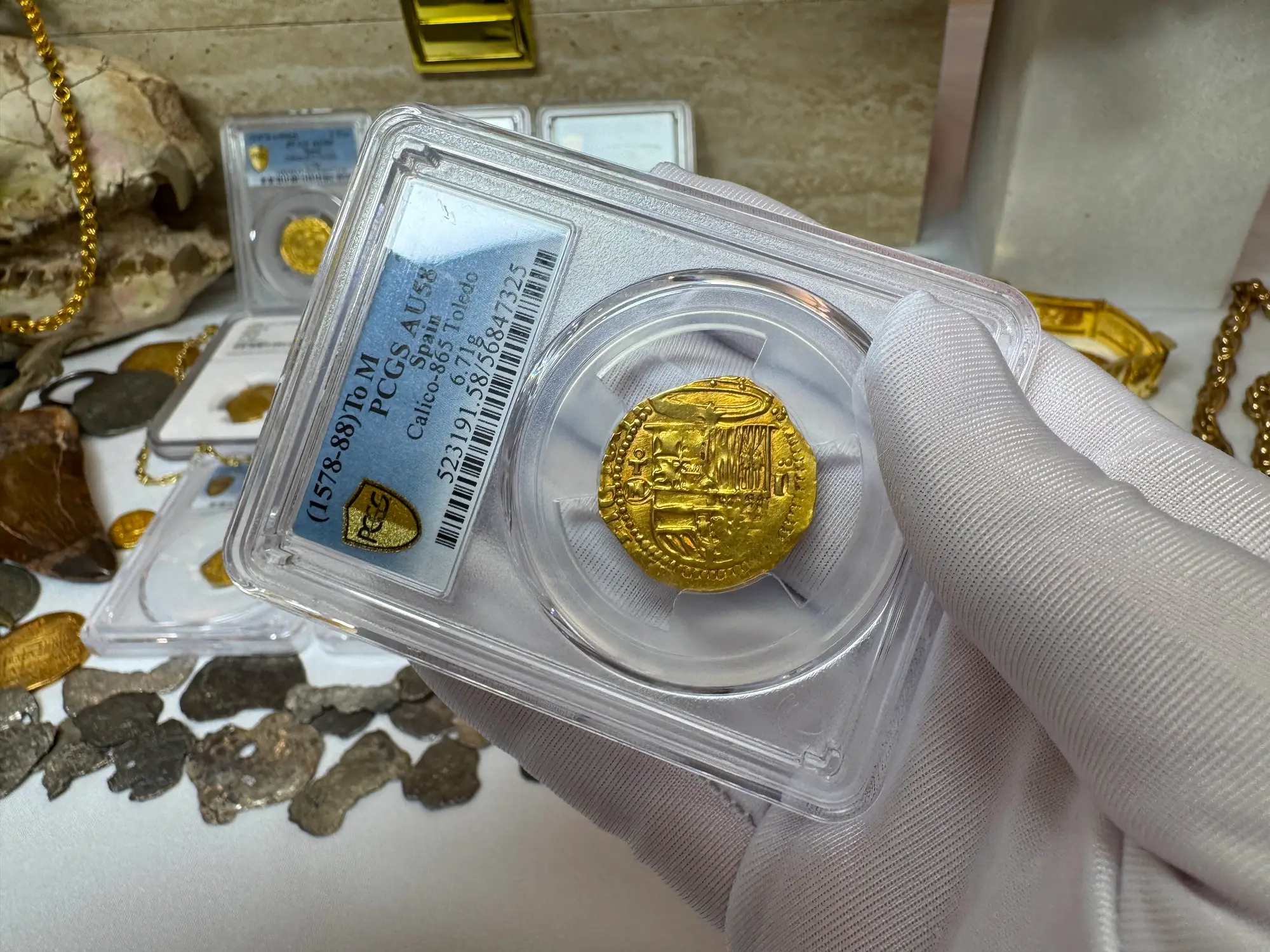 Spain 2 Escudos 1578-88 "Toledo" PCGS 58 6