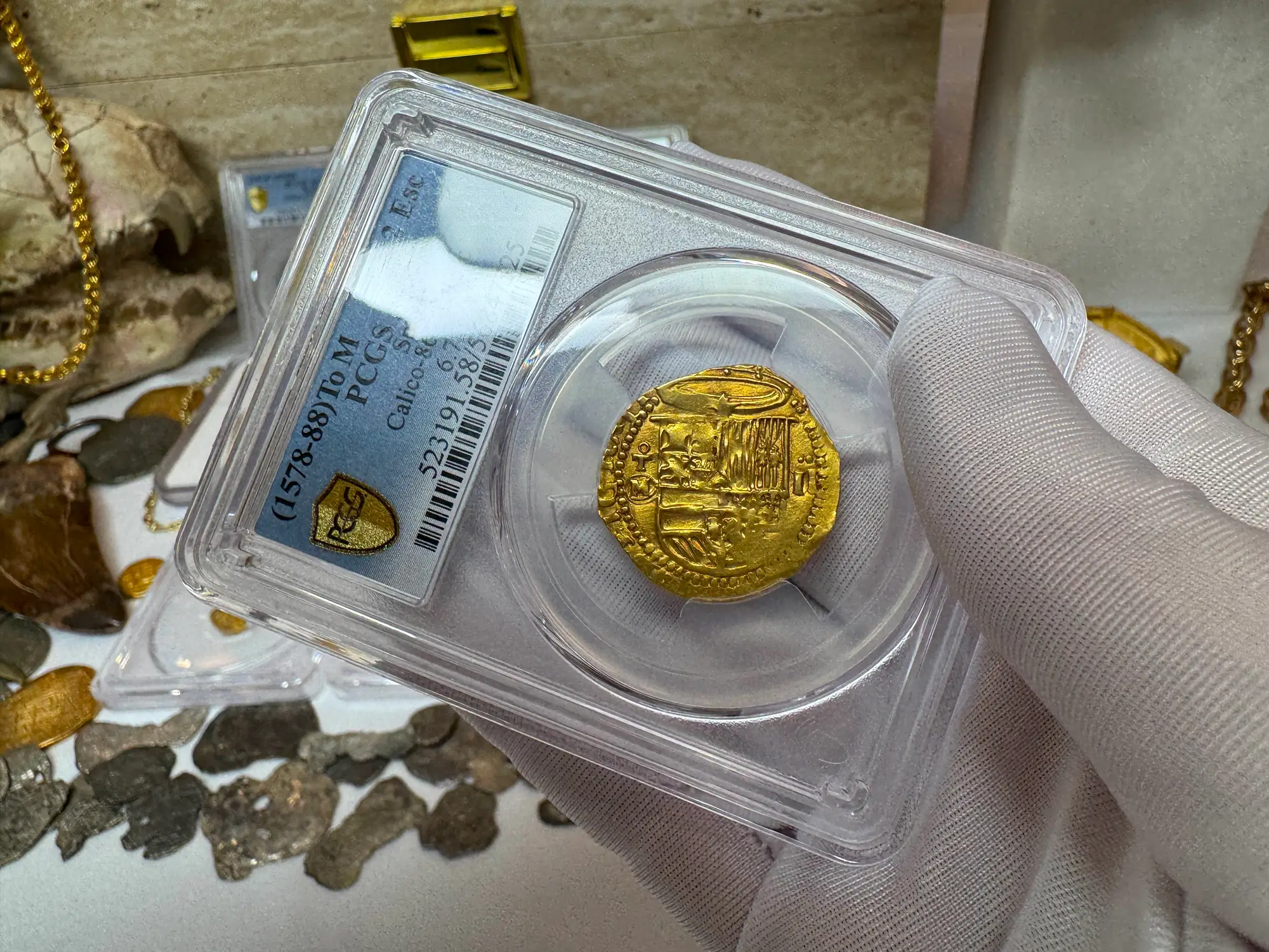 Spain 2 Escudos 1578-88 "Toledo" PCGS 58 7