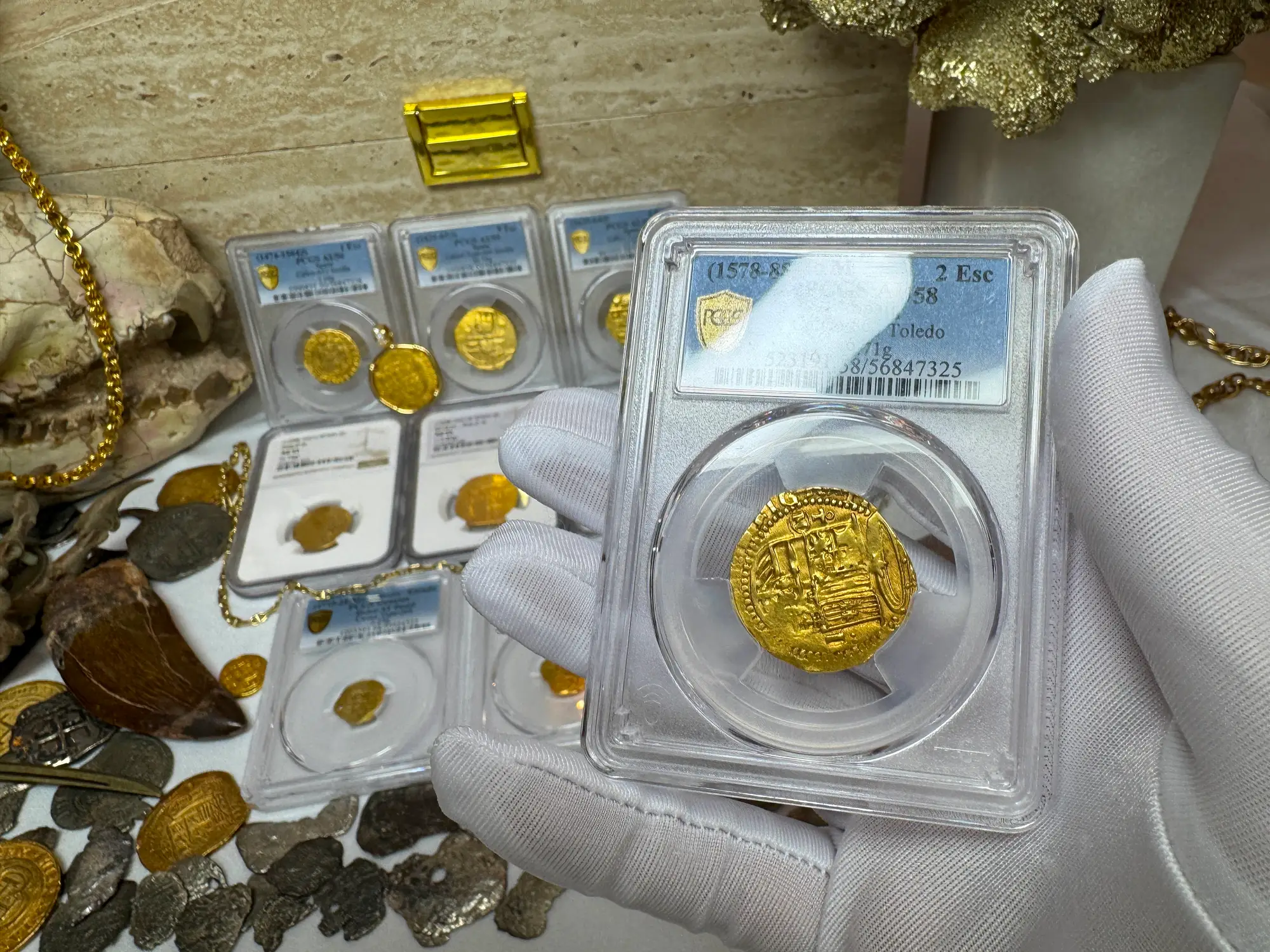 Spain 2 Escudos 1578-88 "Toledo" PCGS 58 8