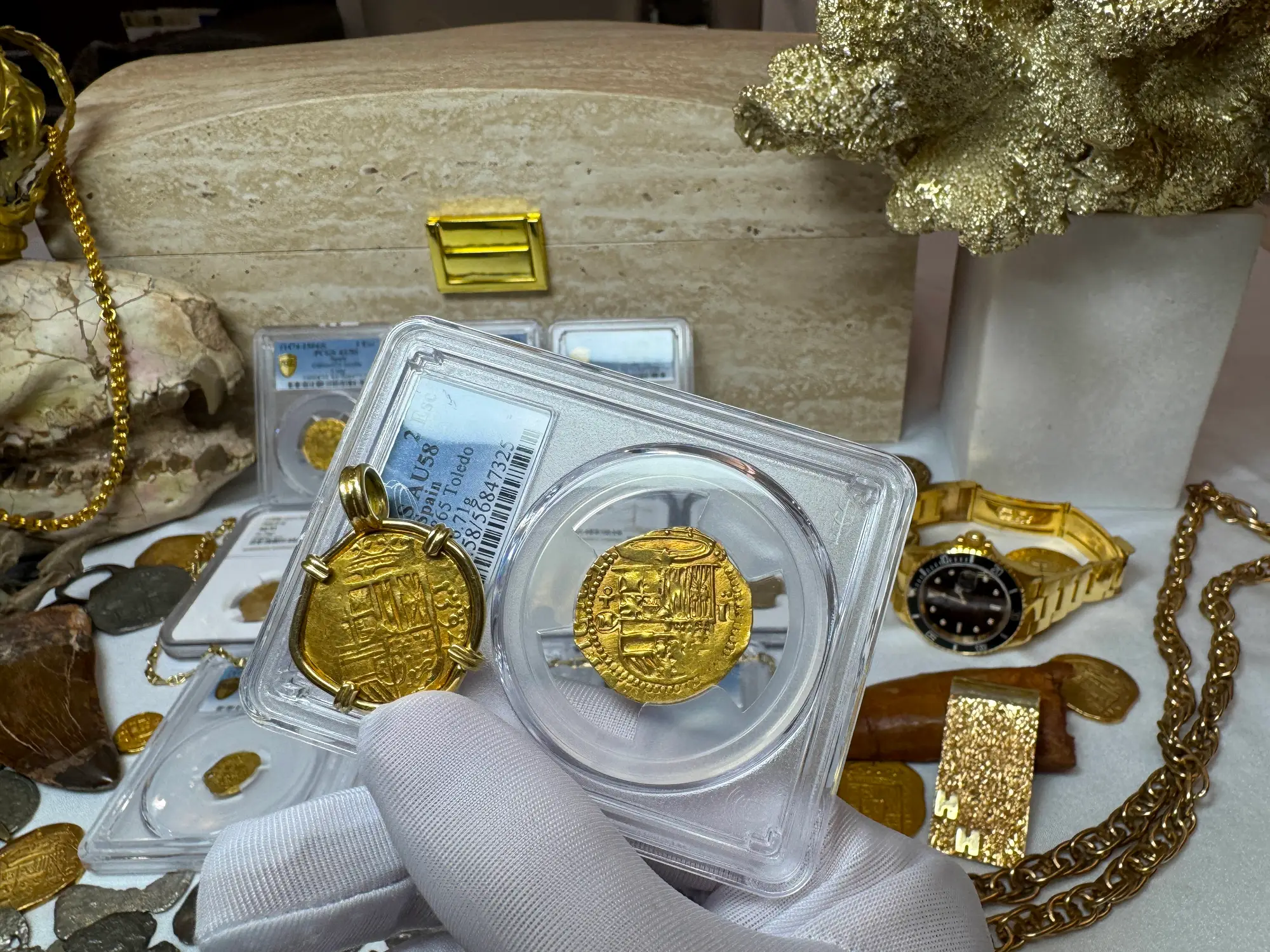 Spain 2 Escudos 1578-88 "Toledo" PCGS 58 23