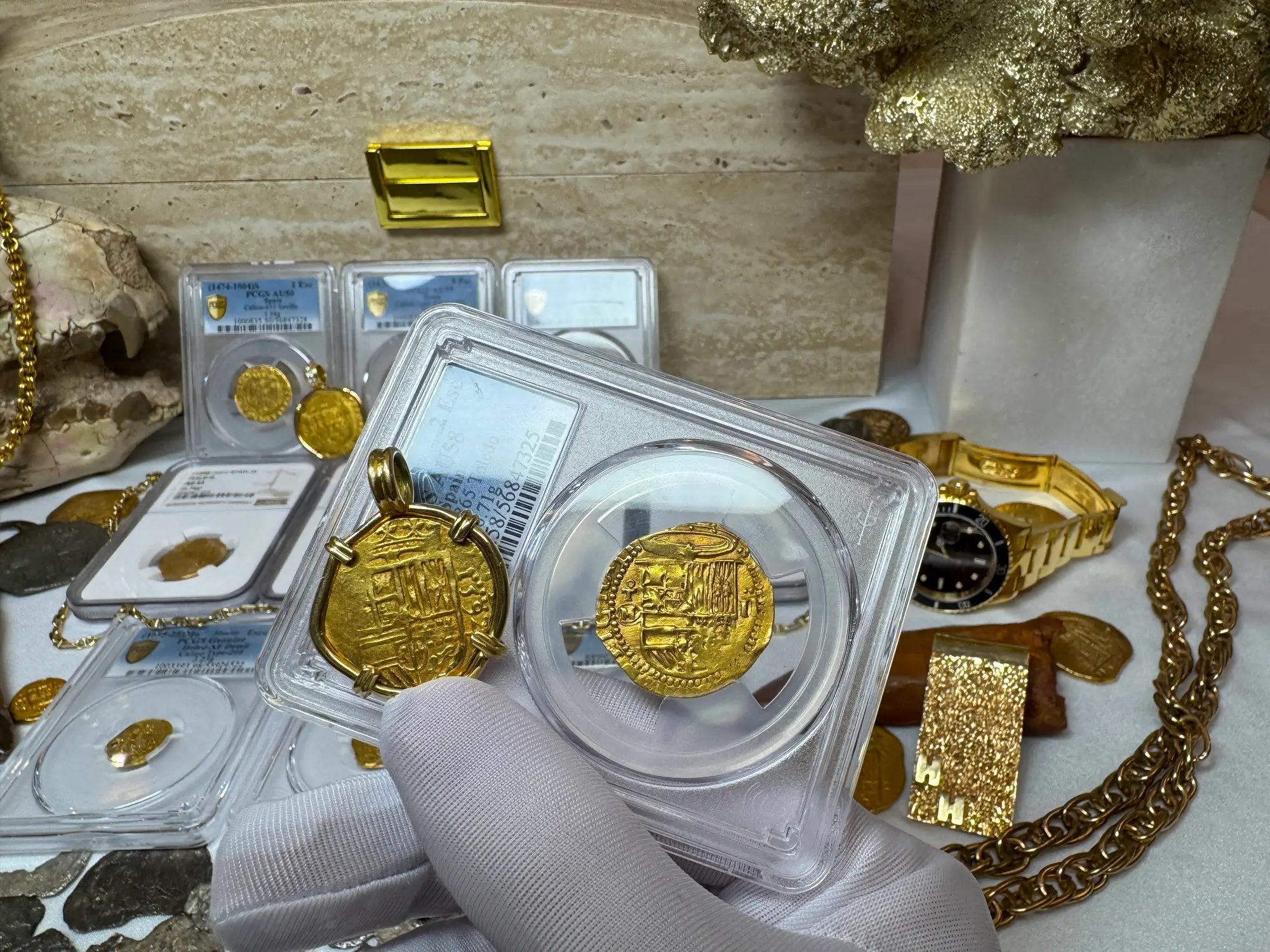 Spain 2 Escudos 1578-88 "Toledo" PCGS 58 24