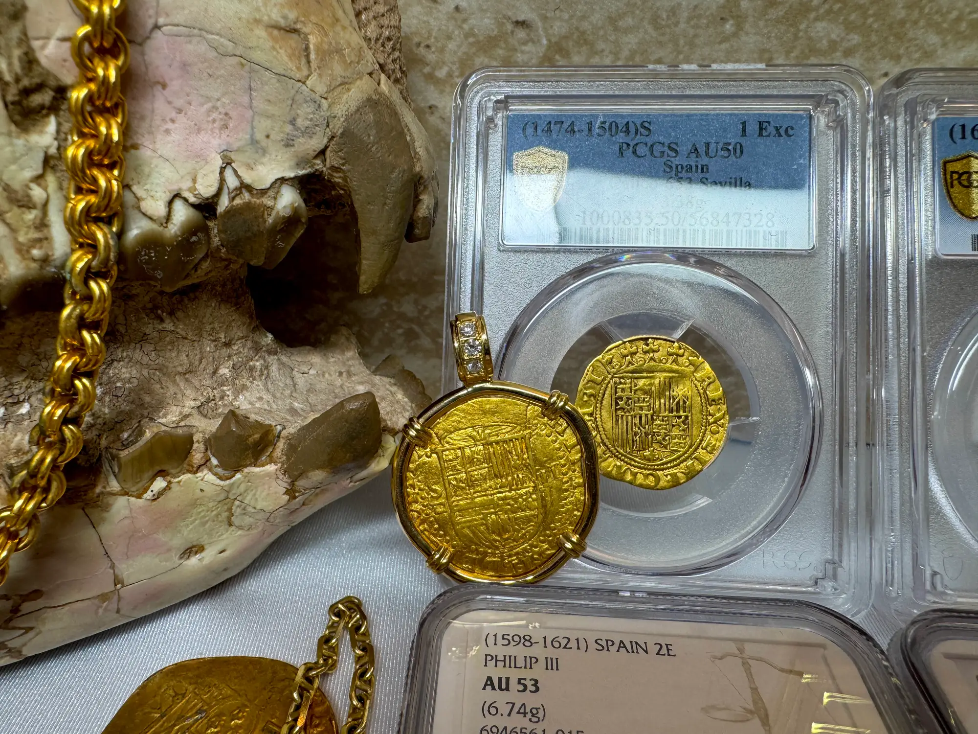 Spain 1 Excelente "King Ferdinand V & Queen Isabel I" PCGS 50 Pop 1  6