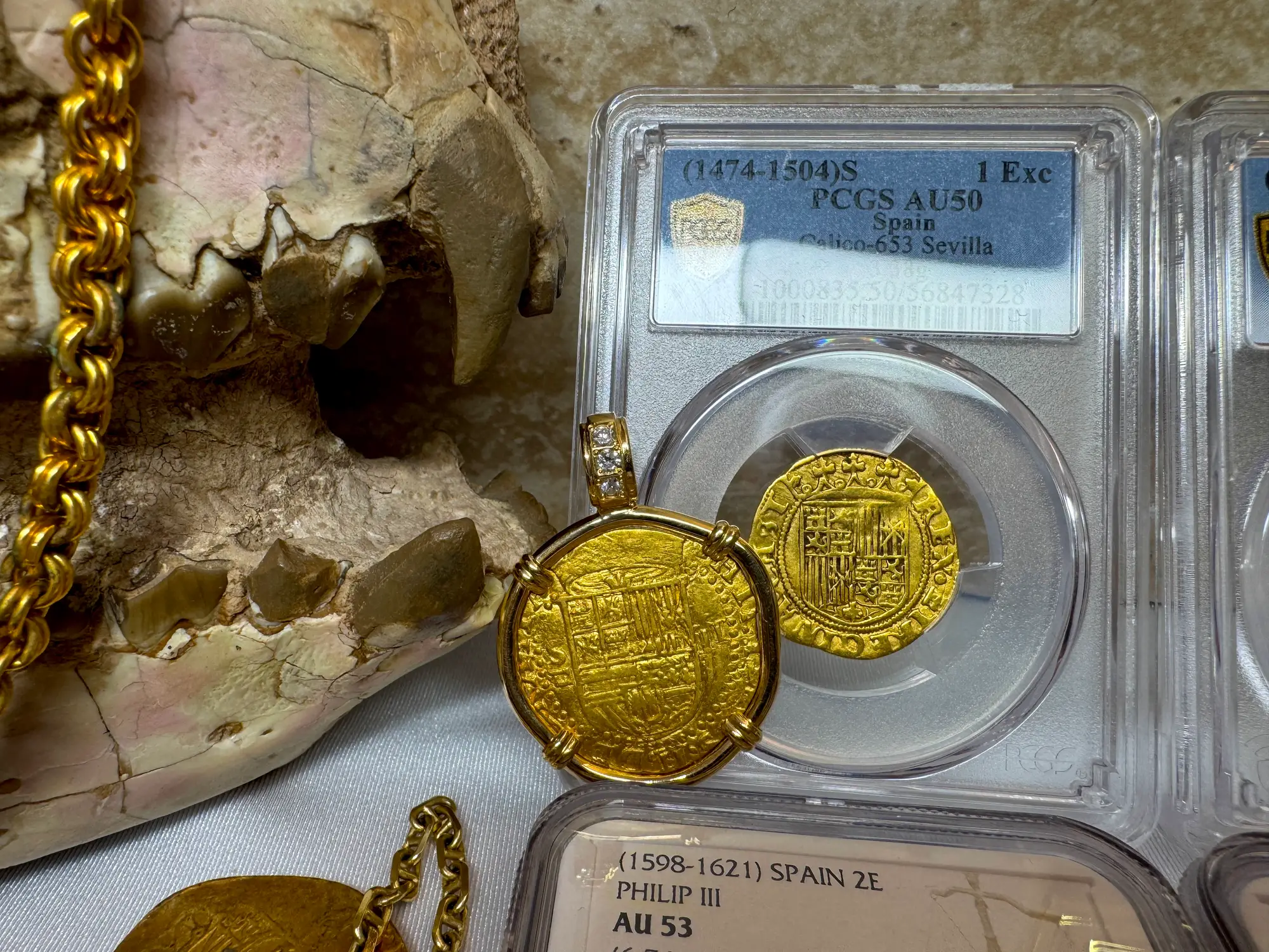 Spain 1 Excelente "King Ferdinand V & Queen Isabel I" PCGS 50 Pop 1  7