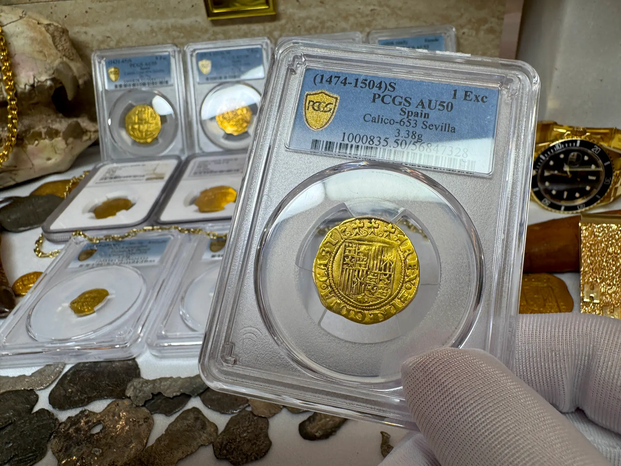 Spain 1 Excelente "King Ferdinand V & Queen Isabel I" PCGS 50 Pop 1  16