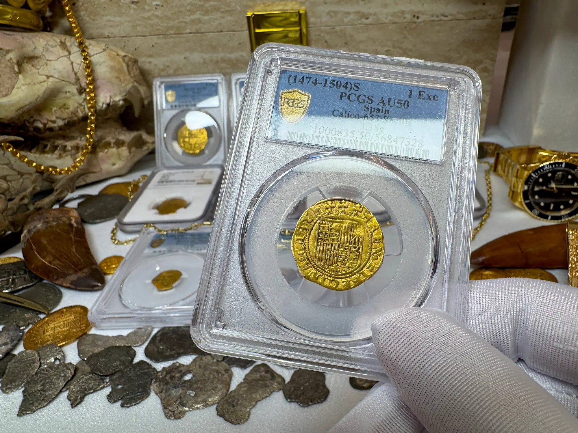 Spain 1 Excelente "King Ferdinand V & Queen Isabel I" PCGS 50 Pop 1  22