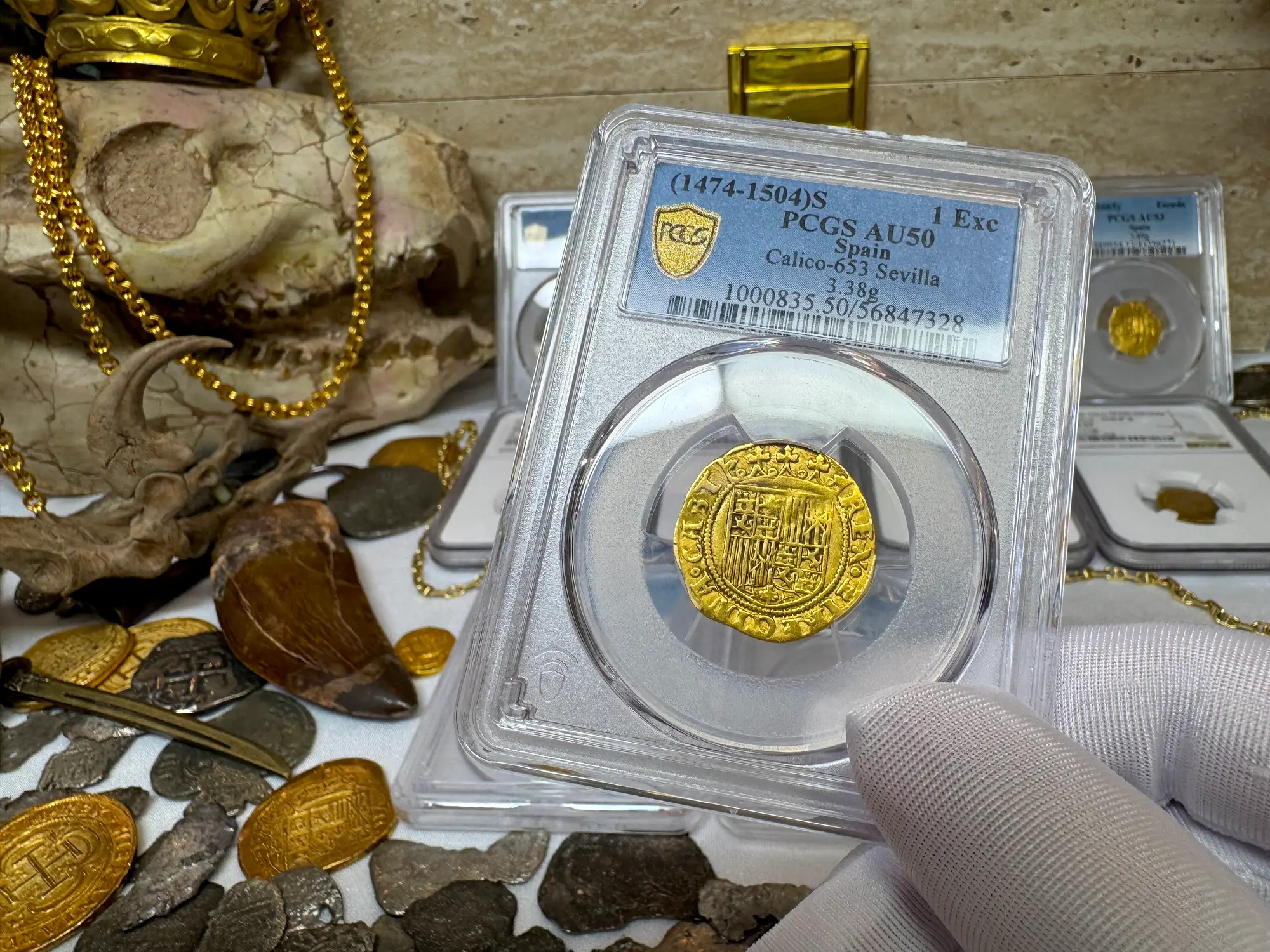 Spain 1 Excelente "King Ferdinand V & Queen Isabel I" PCGS 50 Pop 1  23