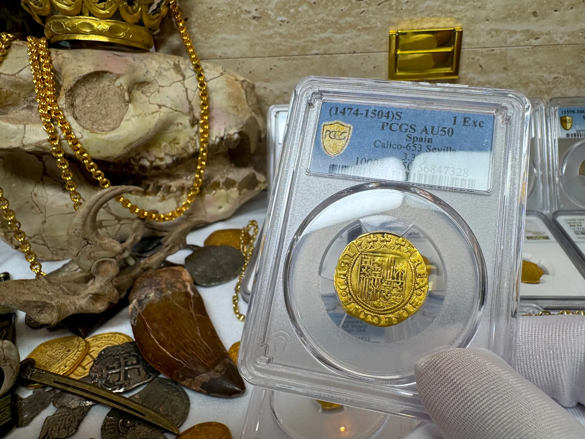 Spain 1 Excelente "King Ferdinand V & Queen Isabel I" PCGS 50 Pop 1  24