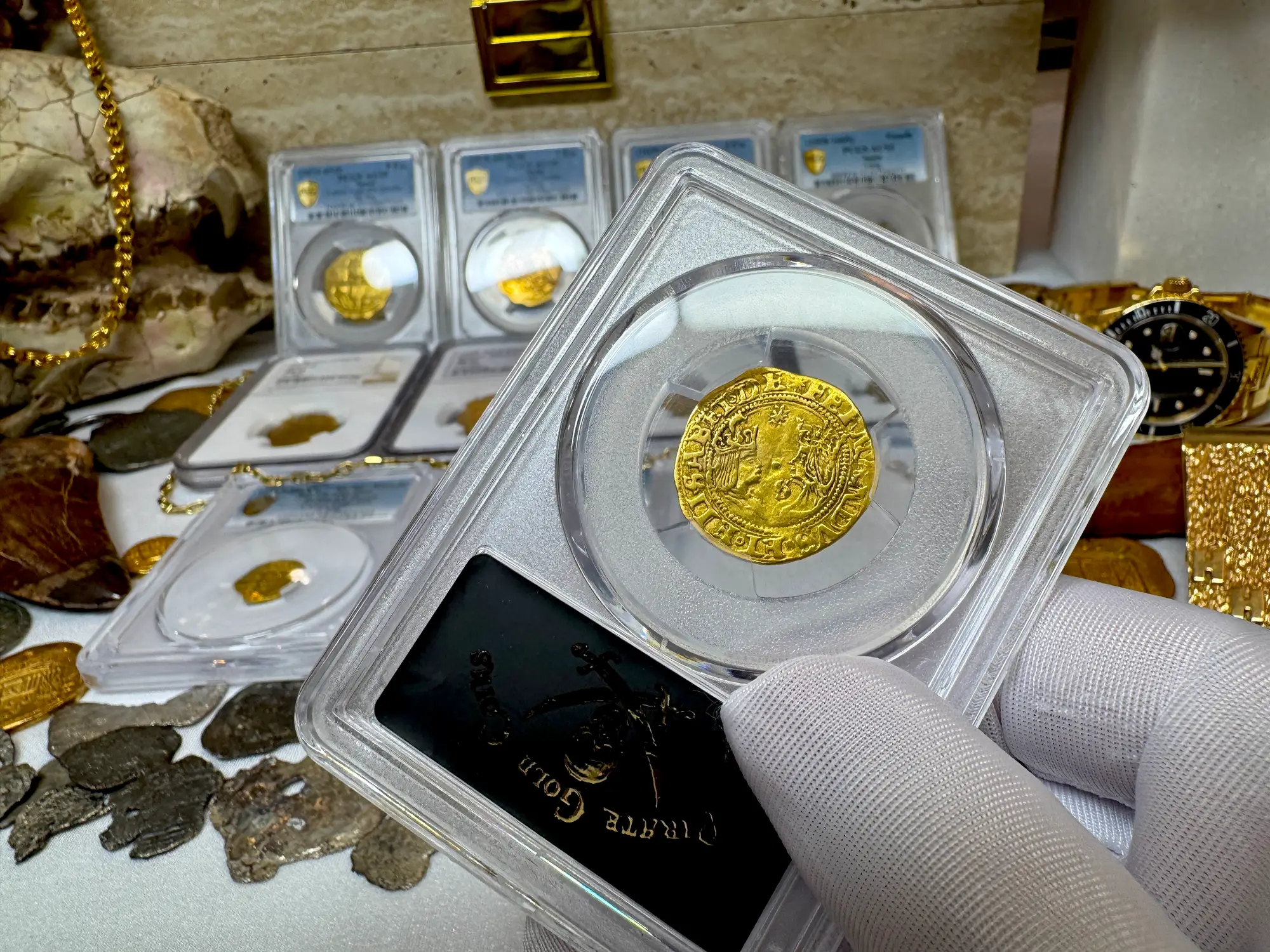 Spain 1 Excelente "King Ferdinand V & Queen Isabel I" PCGS 50 Pop 1  12