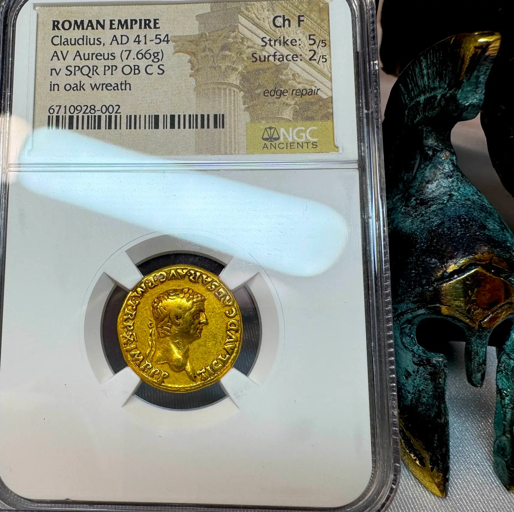 Roman Empire "Claudius" 5th of 12 Caesars NGC Ch F 2