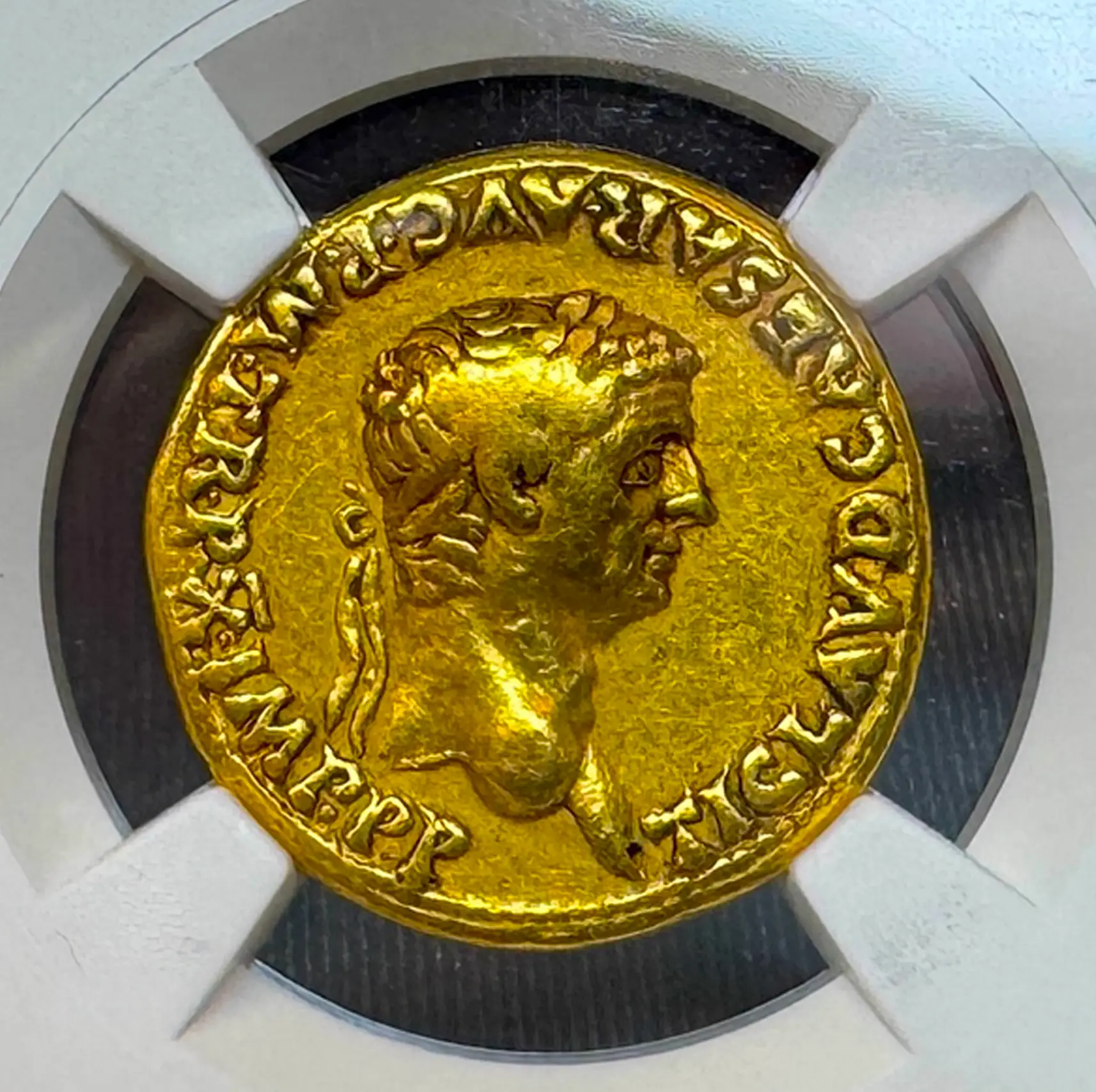 Roman Empire "Claudius" 5th of 12 Caesars NGC Ch F